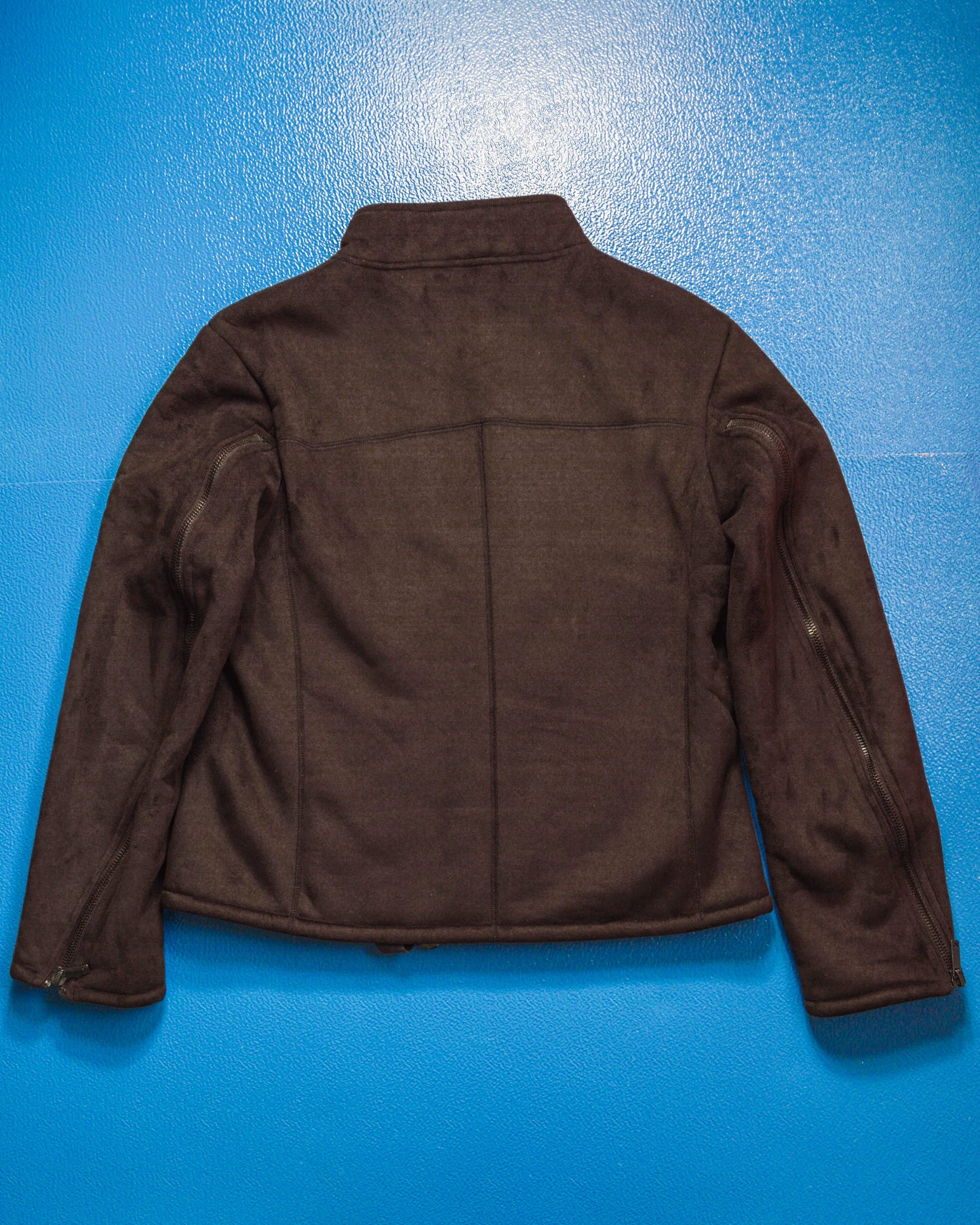 Armani Deep Brown Faux Suede / Fur Lined Carry Strap Jacket (~M~)