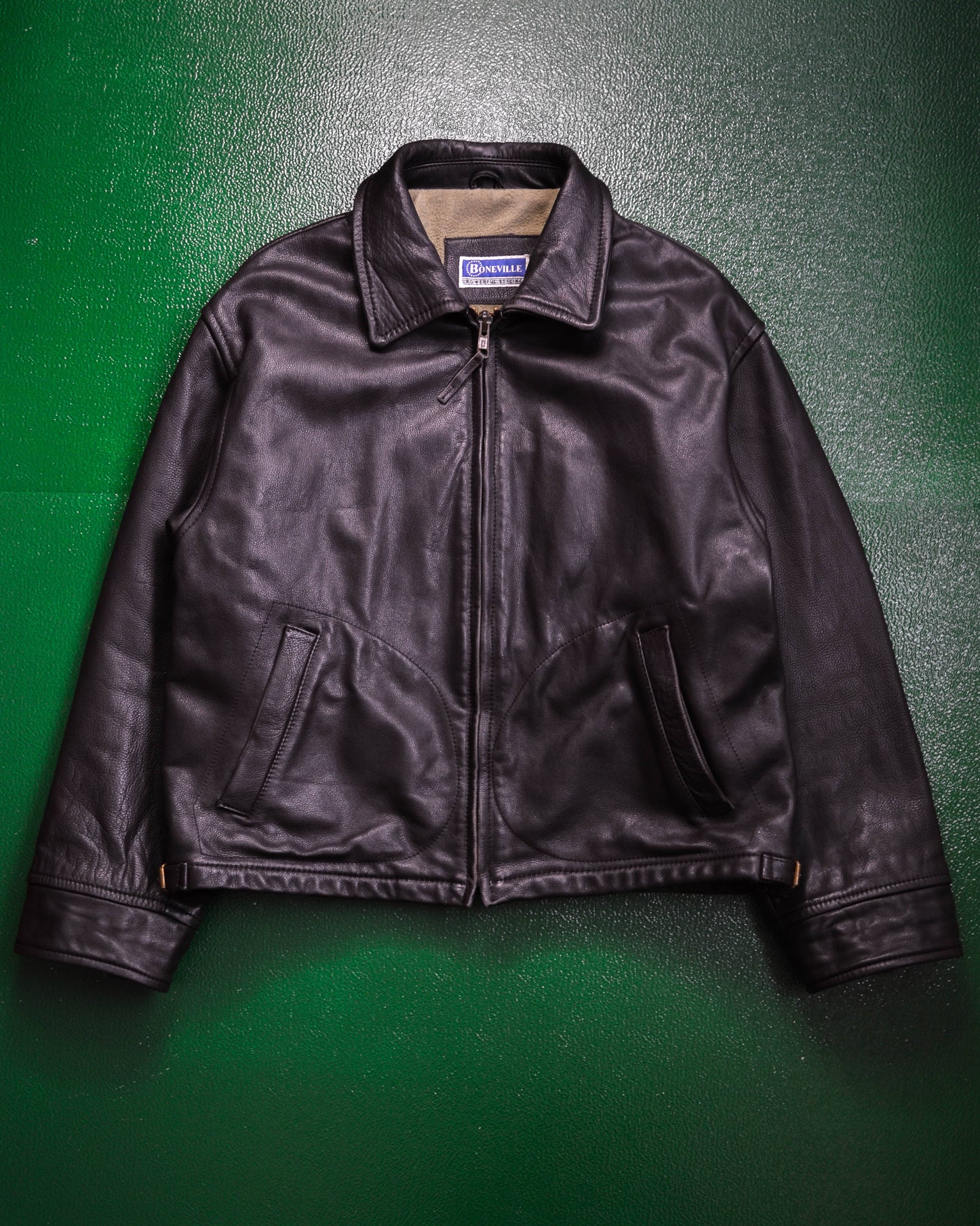 Boneville Deep Brown Heavy Leather Work Jacket (~L~)