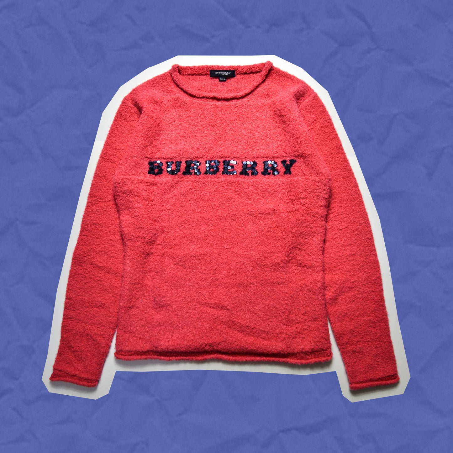 Burberry Hot Pink Sequin Spellout Logo Fleece jumper (~S~)