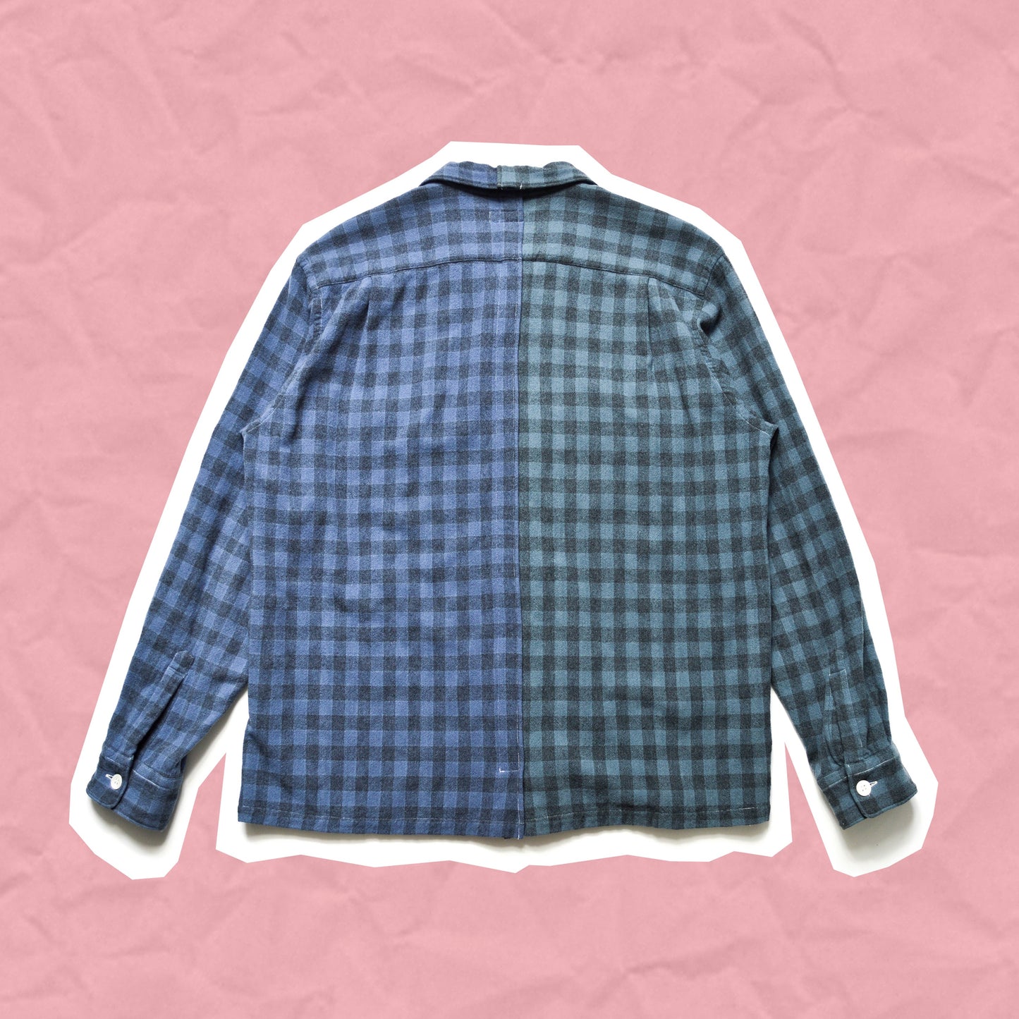 Comme Des Garçons Homme 2000 Blue Split Wool Shirt (~M~)