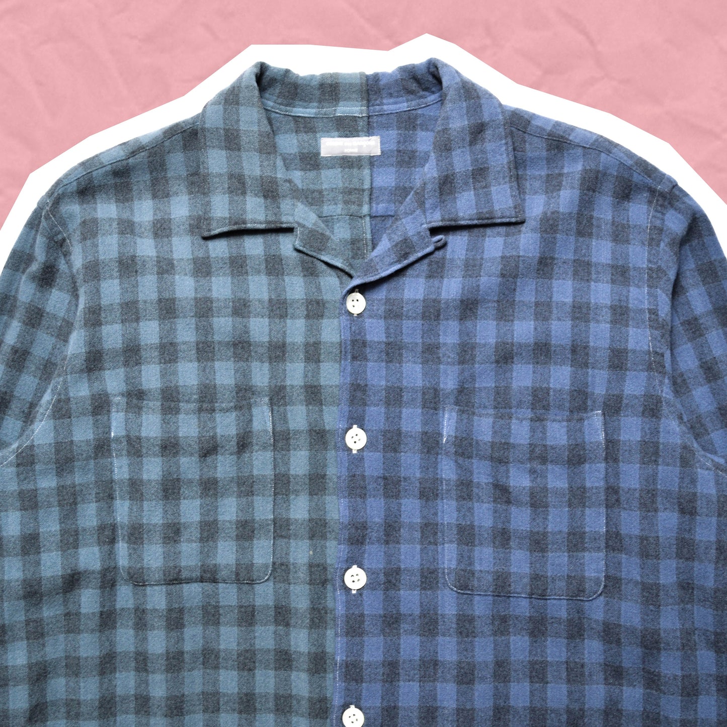 Comme Des Garçons Homme 2000 Blue Split Wool Shirt (~M~)