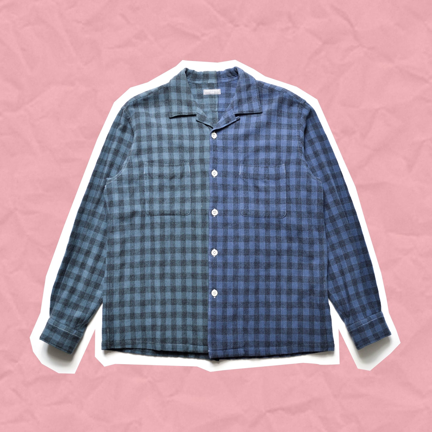 Comme Des Garçons Homme 2000 Blue Split Wool Shirt (~M~)
