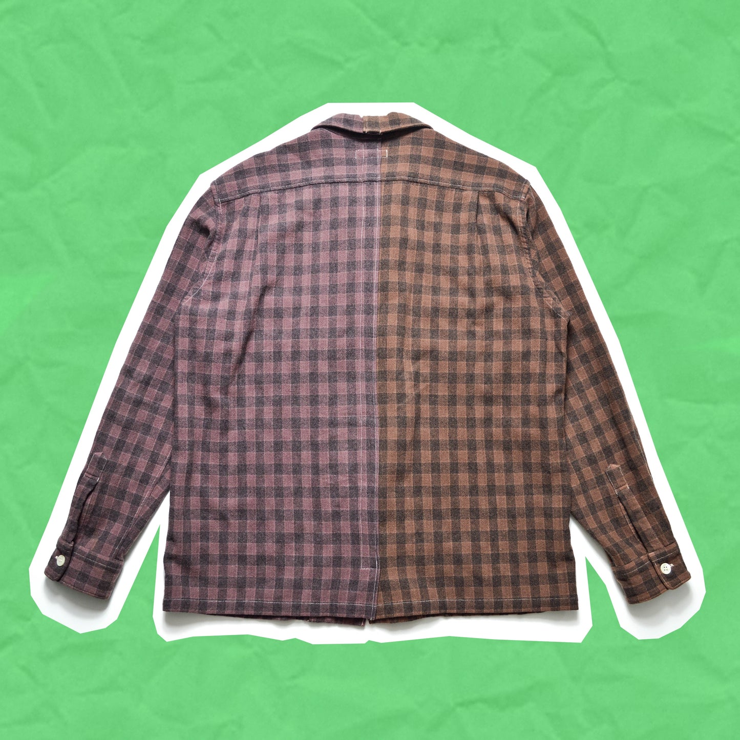 Comme Des Garçons Homme 2000 Burgundy Split Wool Shirt (~M~)