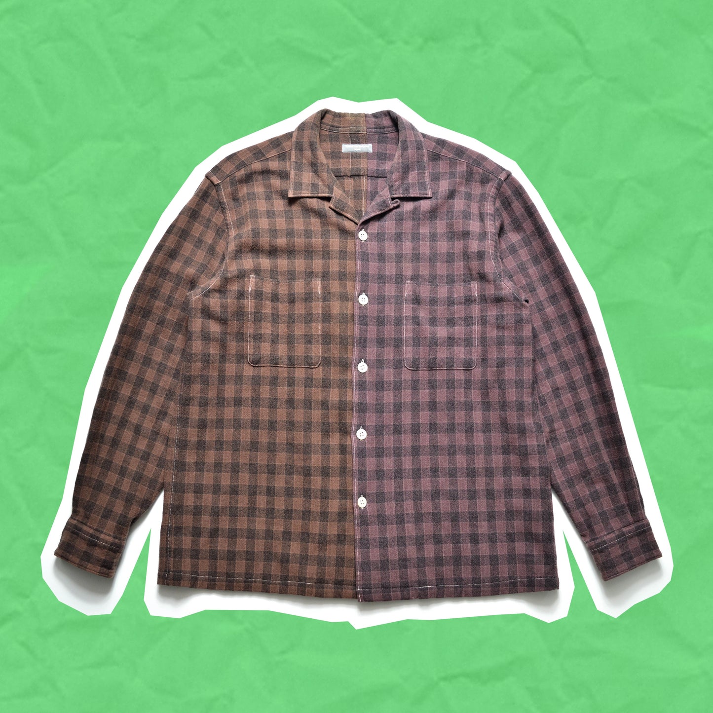 Comme Des Garçons Homme 2000 Burgundy Split Wool Shirt (~M~)