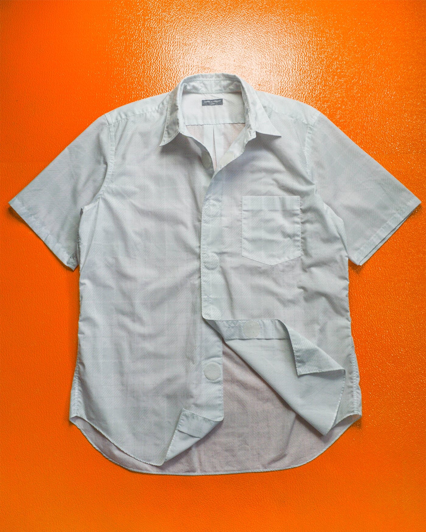 Comme Des Garçons Homme 2001 Subtle Tonal Plaid Velcro Closure Shirt (~L~)