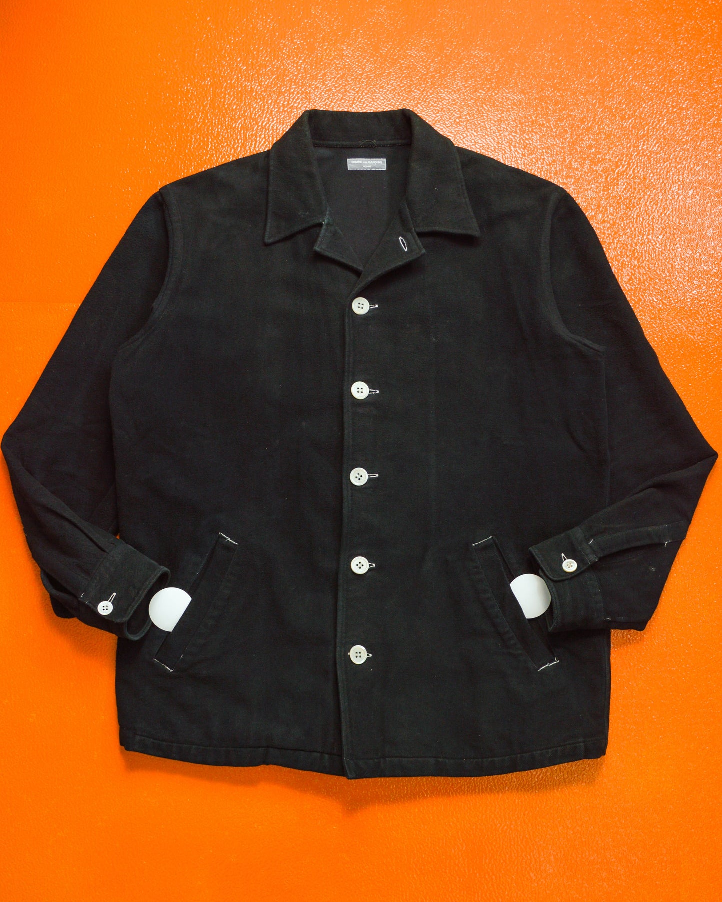 Comme Des Garçons Homme 2002 Garment Dyed Black Boxy Over Shirt (~M~)
