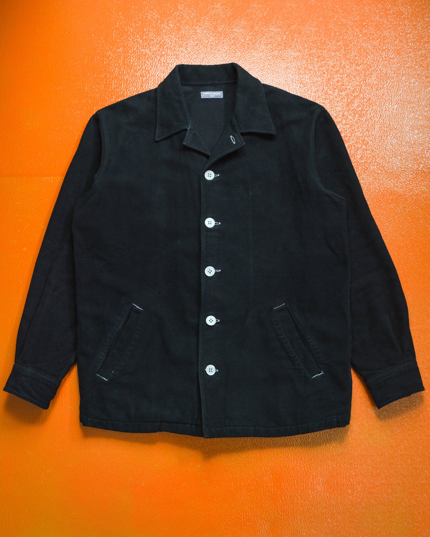 Comme Des Garçons Homme 2002 Garment Dyed Black Boxy Over Shirt (~M~)