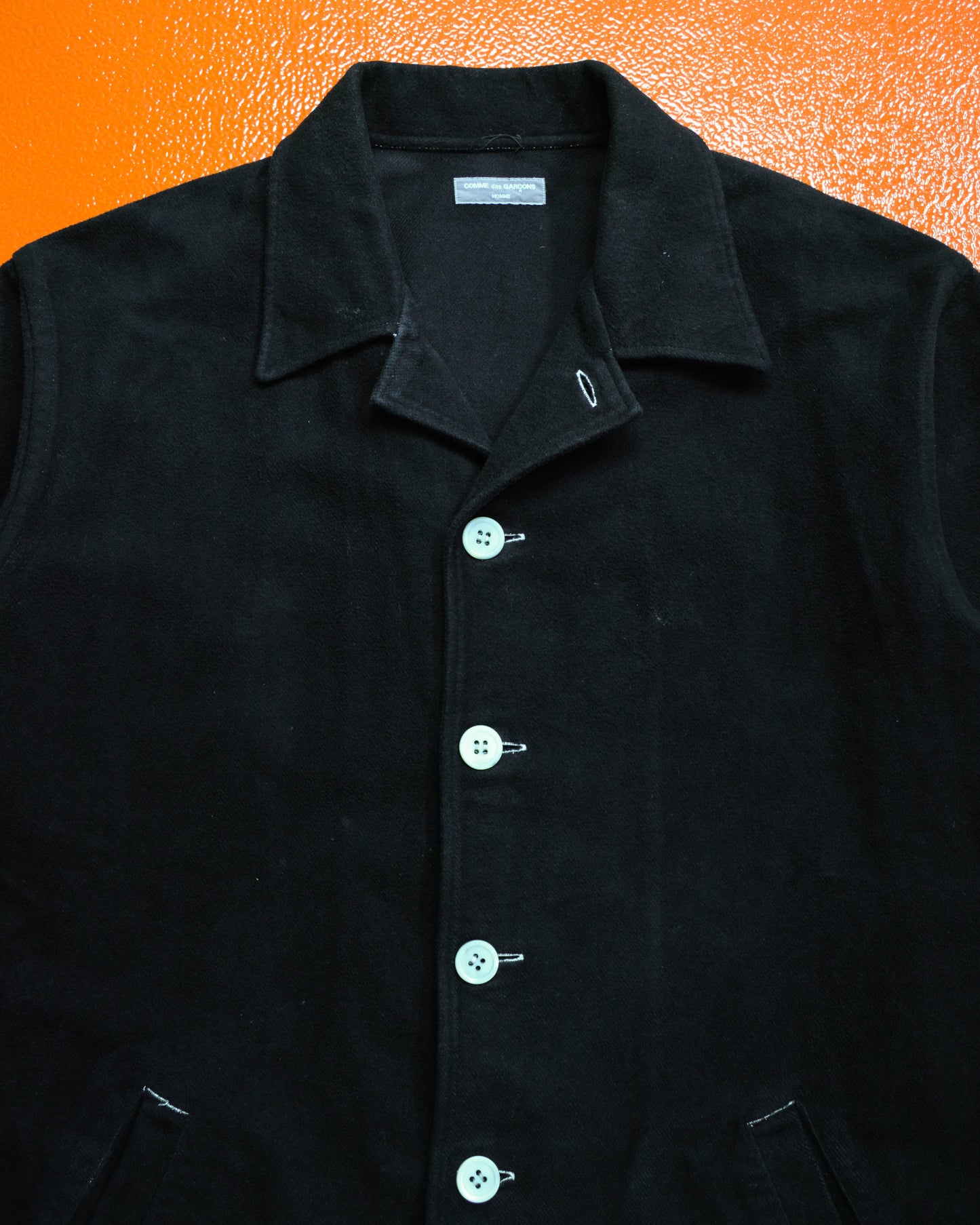 Comme Des Garçons Homme 2002 Garment Dyed Black Boxy Over Shirt (~M~)