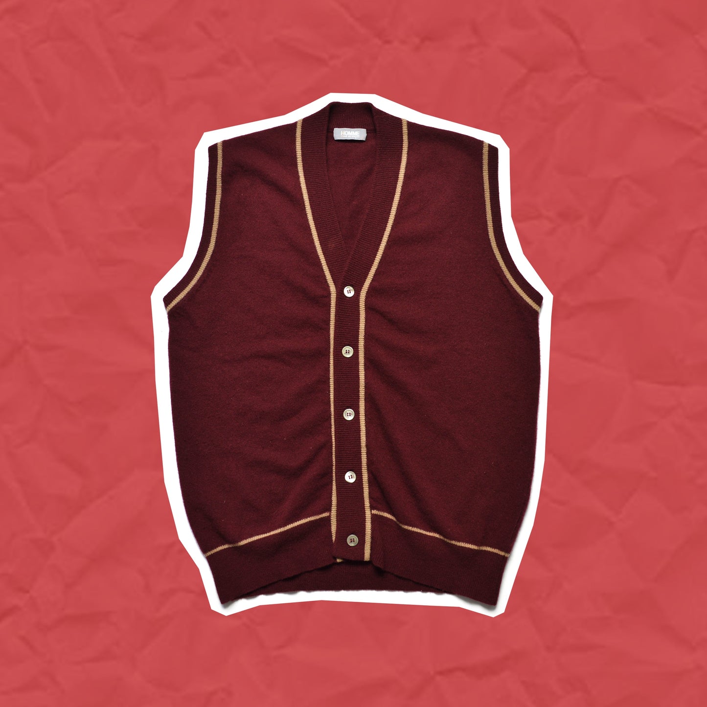 Comme Des Garçons Homme 80s Burgundy Vest (~M~)