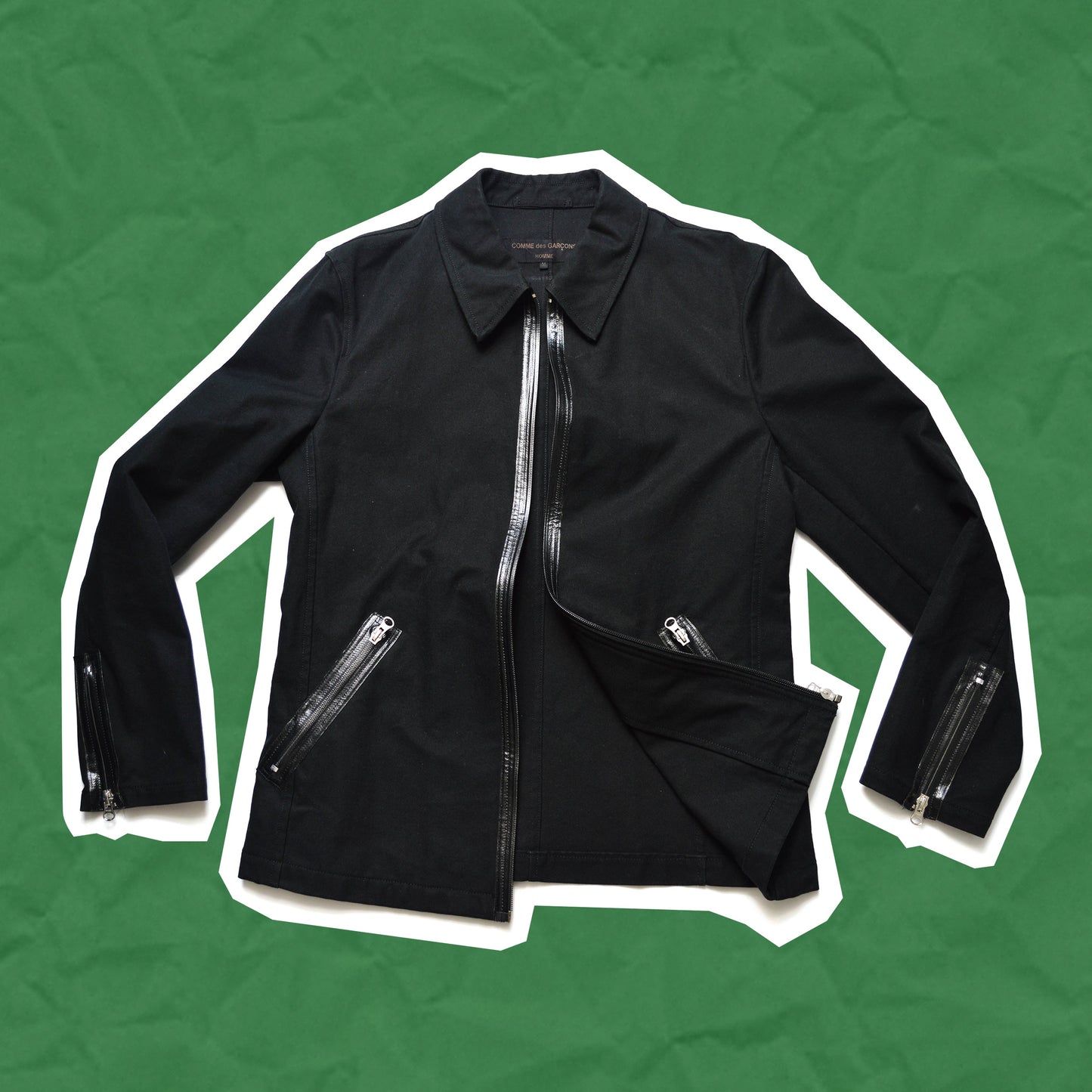 Comme Des Garçons Homme Comme des Garcons Homme 2003 Laminated Zippers Jacket (~M~)