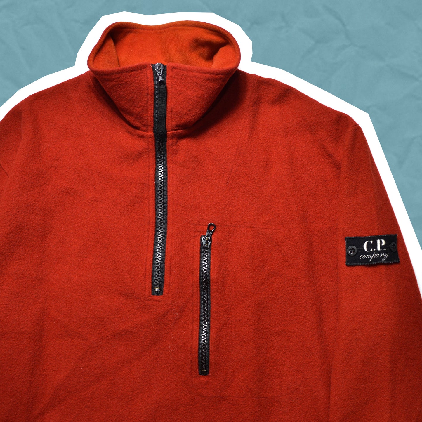 C.P. Company A/W 98 Red Quarter Zip Fleece Jumper (~M~)
