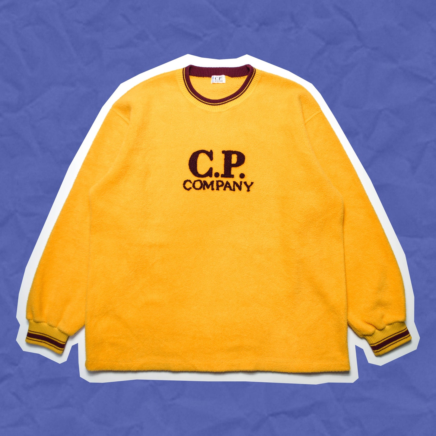 C.P. Company Yellow Woven Logo Fleece Jumper (~M~)