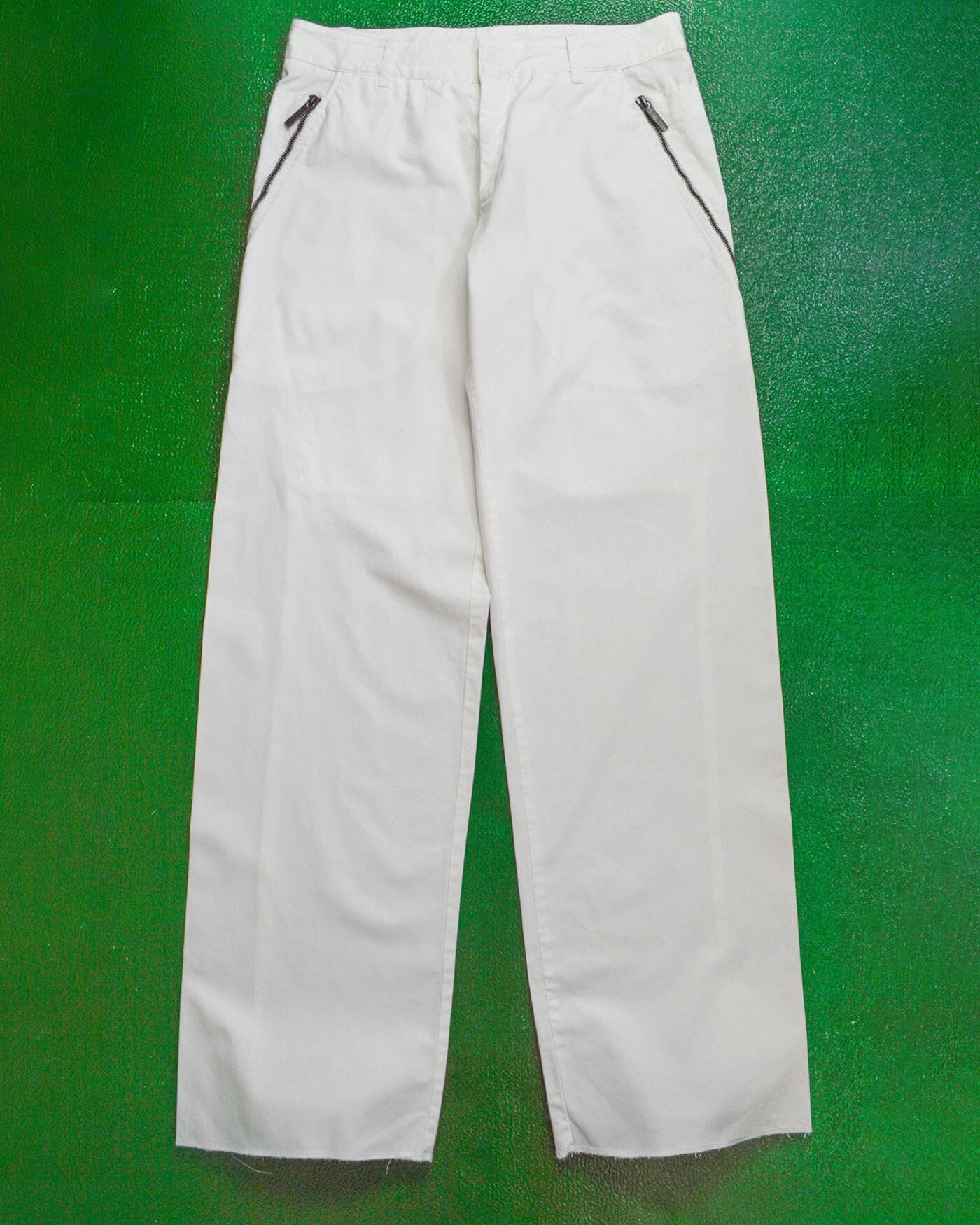Dirk Bikkembergs Asymmetrical Wrap Around Zipper White Trousers (32~33)