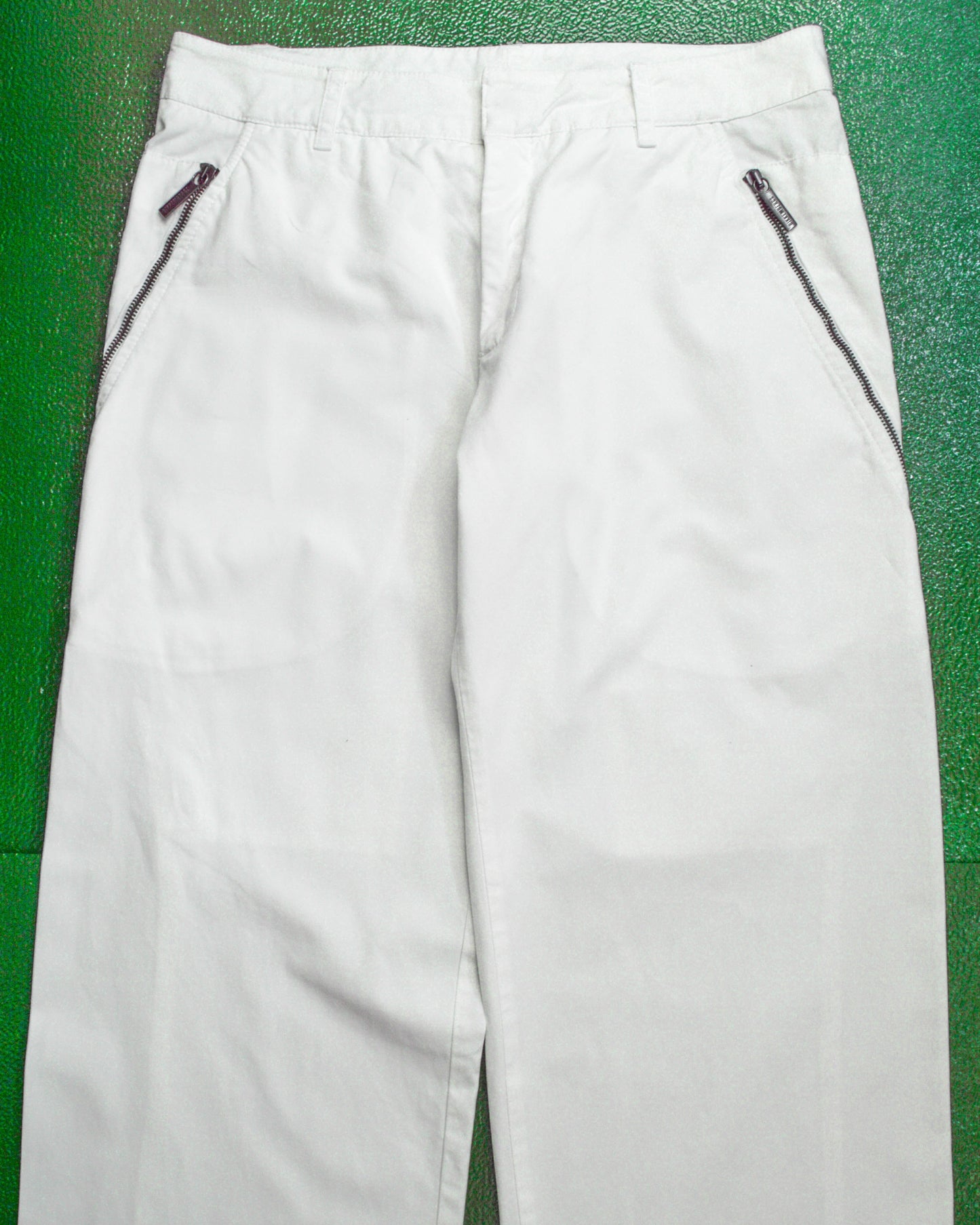 Dirk Bikkembergs Asymmetrical Wrap Around Zipper White Trousers (32~33)