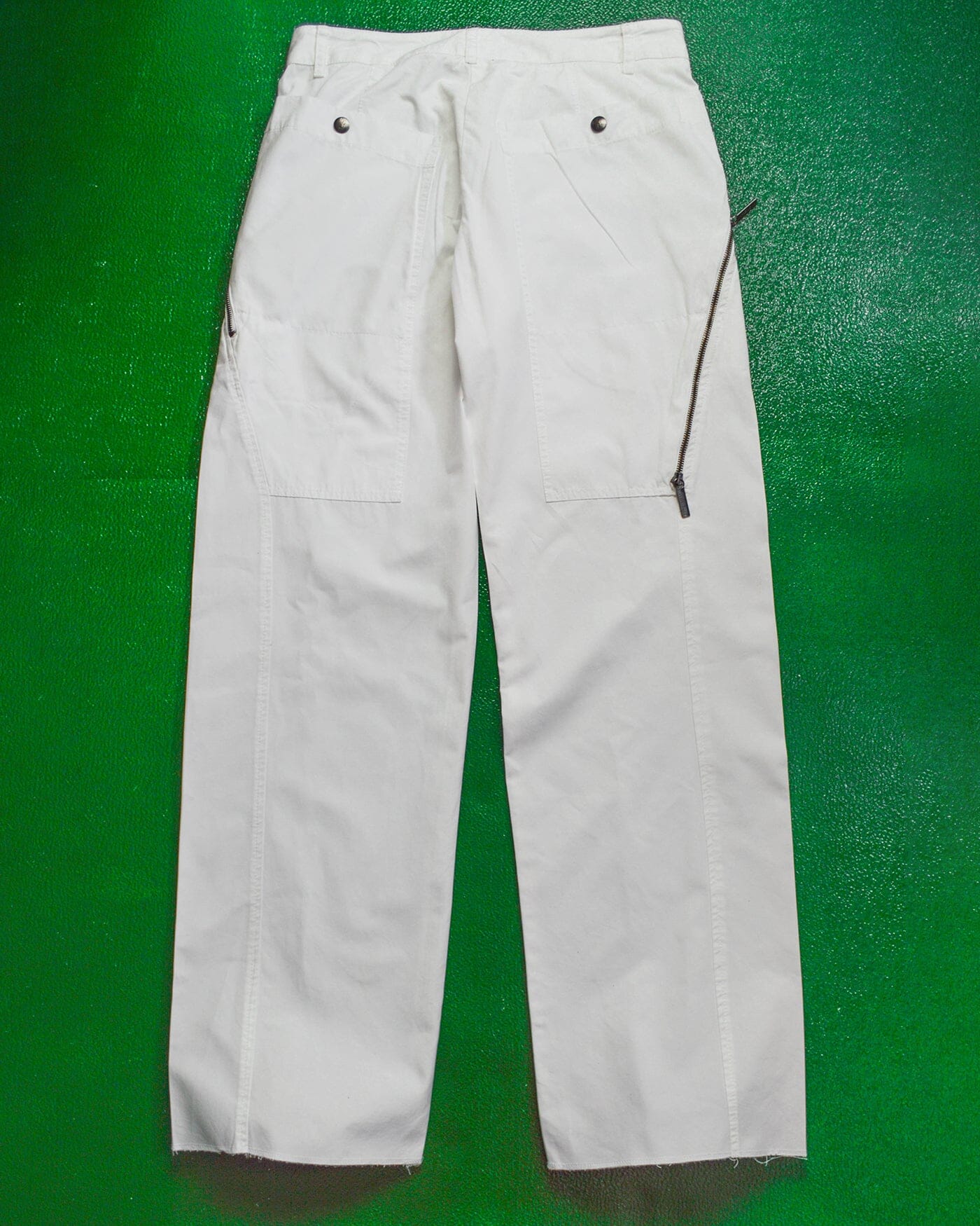 Dirk Bikkembergs Asymmetrical Wrap Around Zipper White Trousers (32~33)