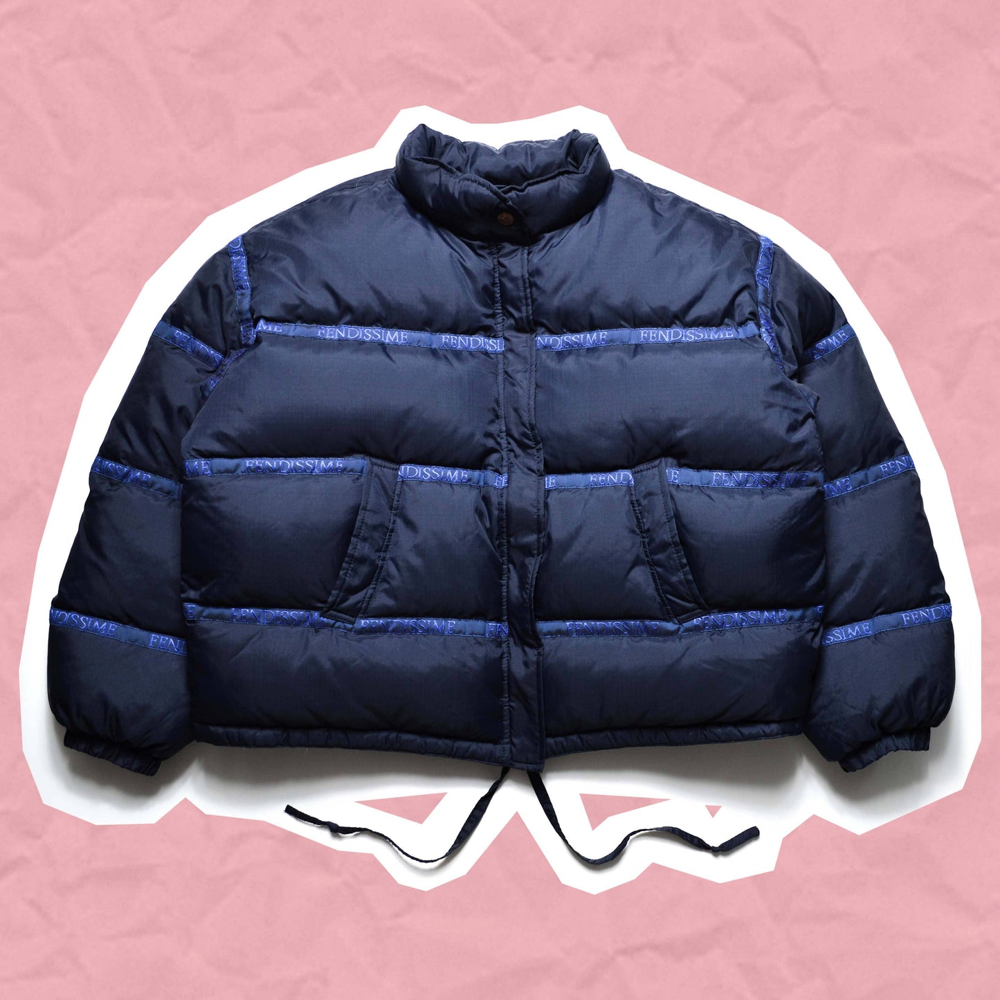 Fendissime Taped Monogram Navy Puffer Jacket (M~L)