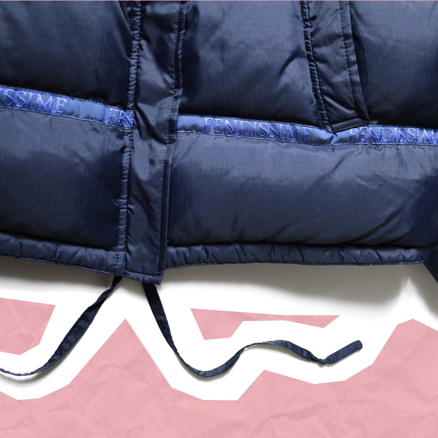 Fendissime Taped Monogram Navy Puffer Jacket (M~L)