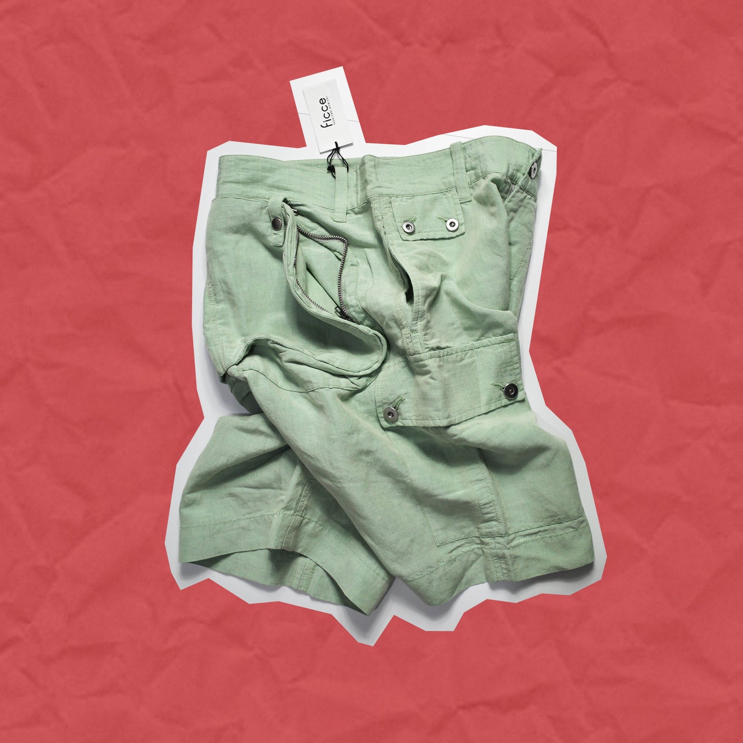 Ficce /Yoshiyuki Konishi Light Mint Cargo Shorts (S)