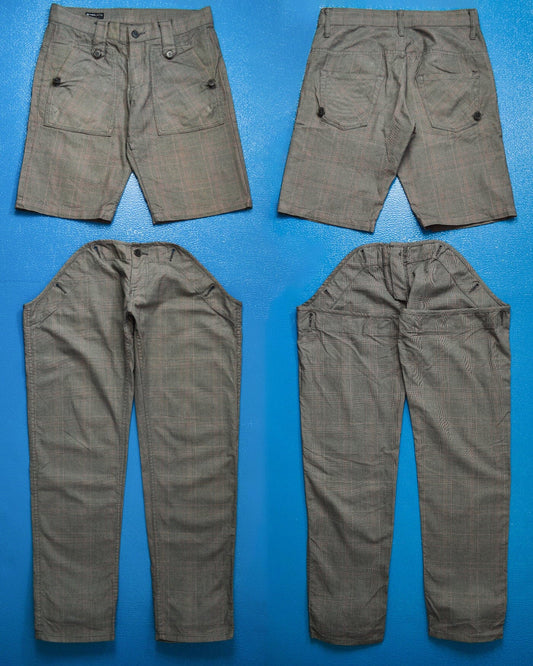 Final Home 2 in 1 Convertible Plaid Shorts Pants (28~30)