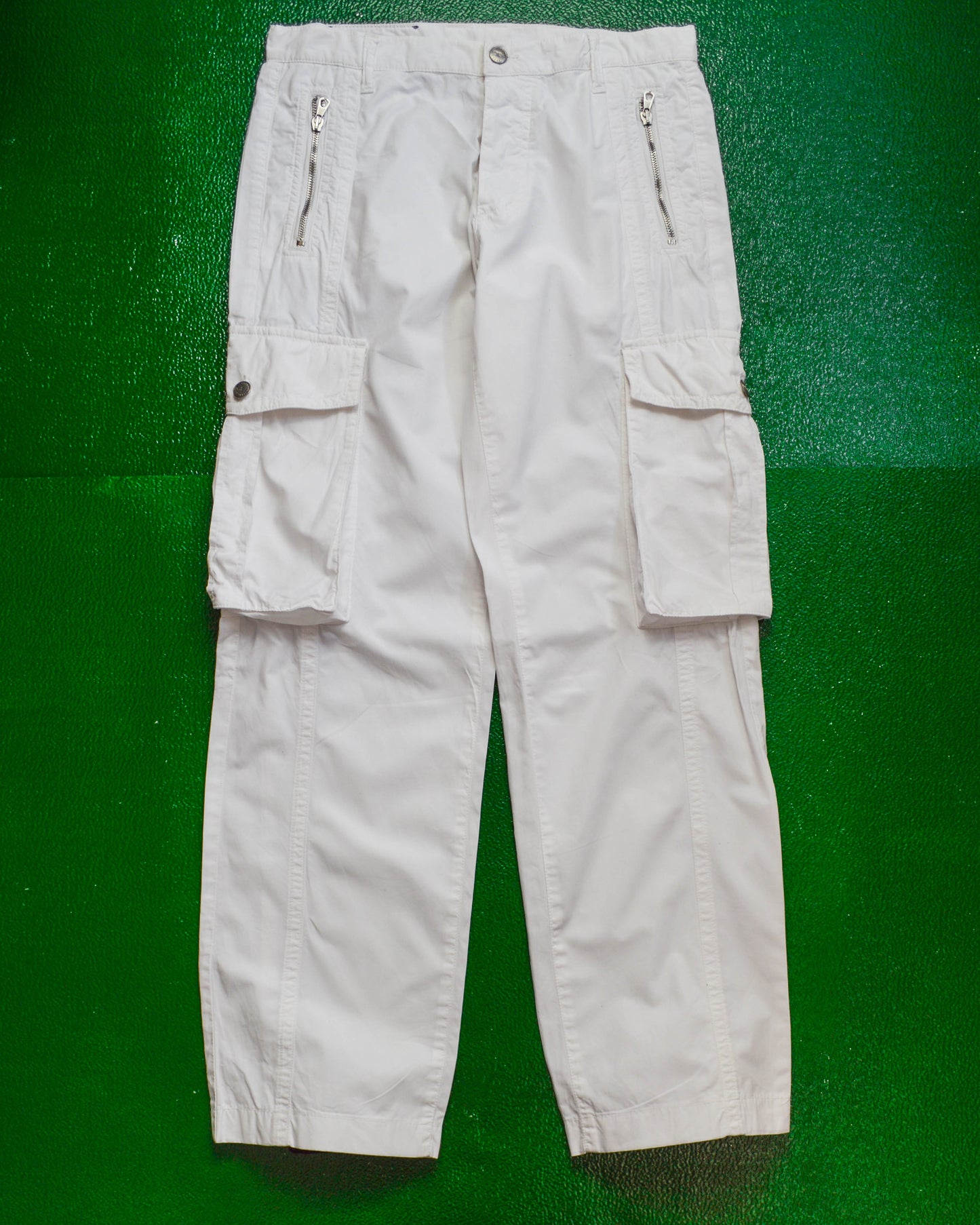 Iceberg White Panelled Cargo Pants (28~30)