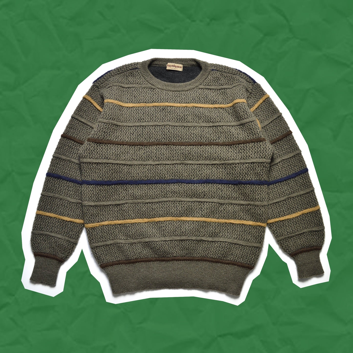 Issey Miyake 80s Raised Stripe Knit Jumper (~M~)
