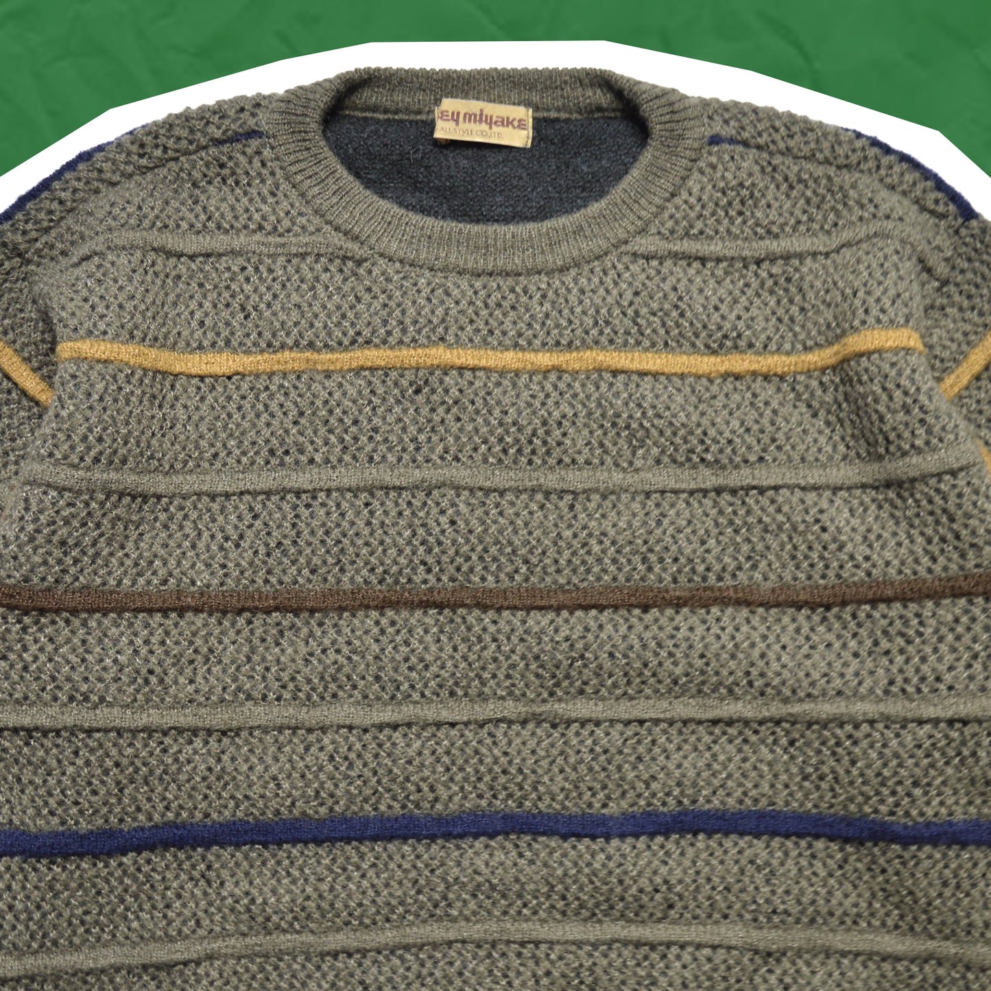 Issey Miyake 80s Raised Stripe Knit Jumper (~M~)