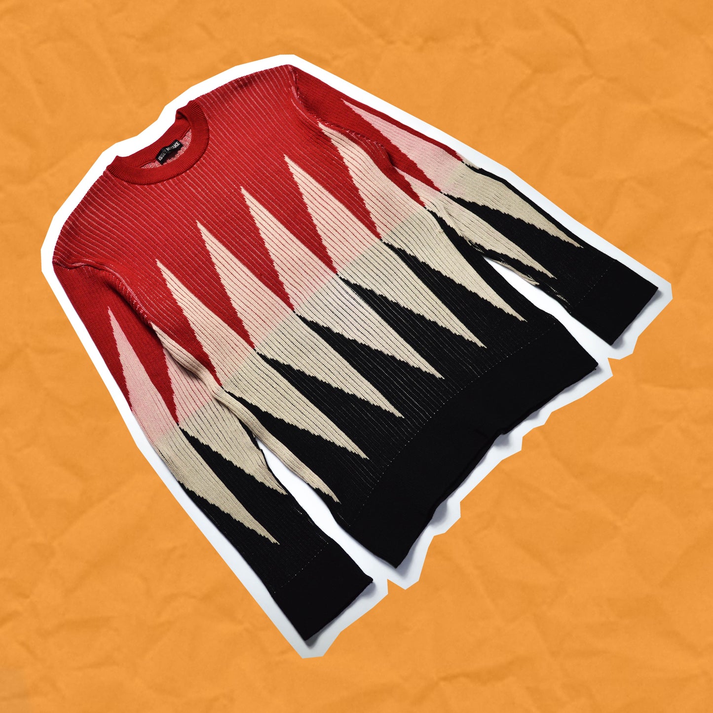 Issey Miyake Ribbed Pointer Pattern Knit Jumper (~L~)