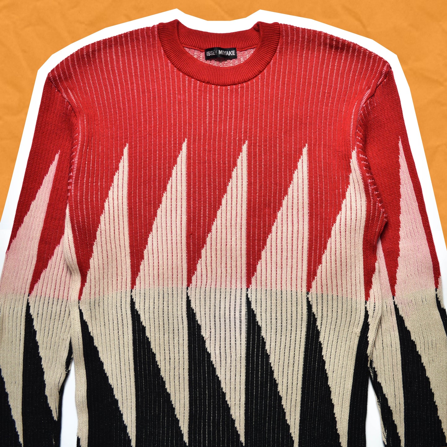 Issey Miyake Ribbed Pointer Pattern Knit Jumper (~L~)