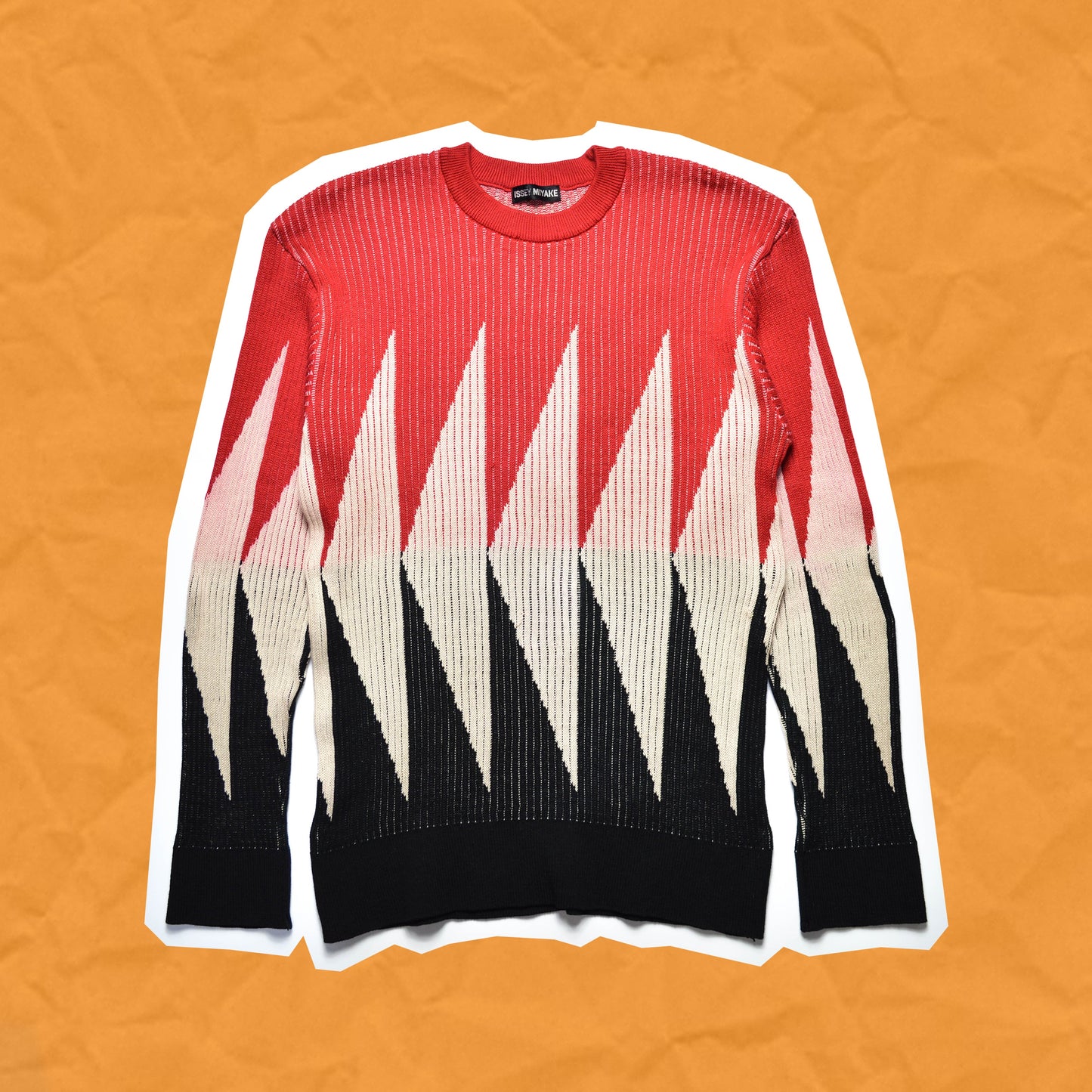 Issey Miyake Ribbed Pointer Pattern Knit Jumper (~L~)