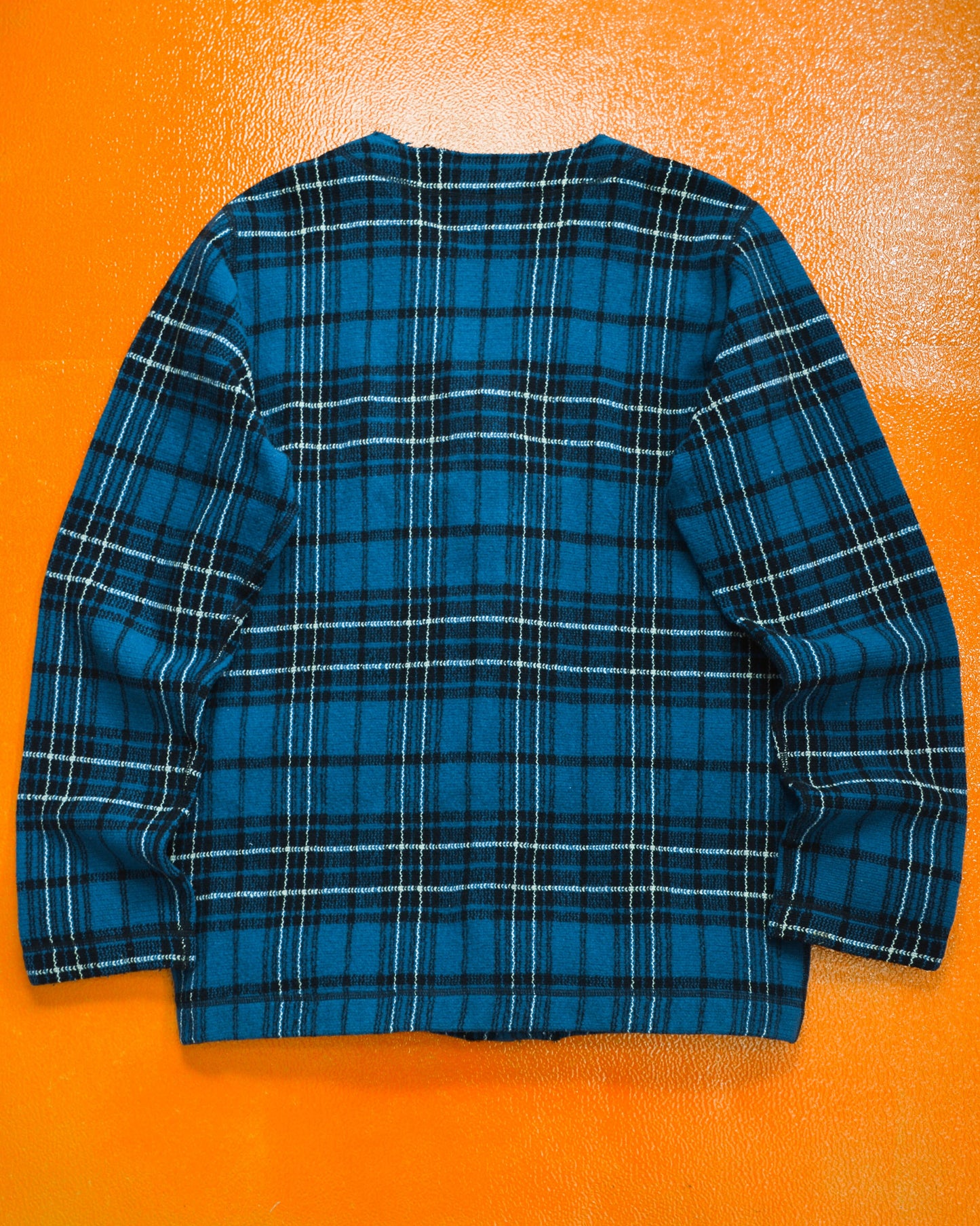 Junya Watanabe 2002 Black Blue Plaid Cardigan (~L~)