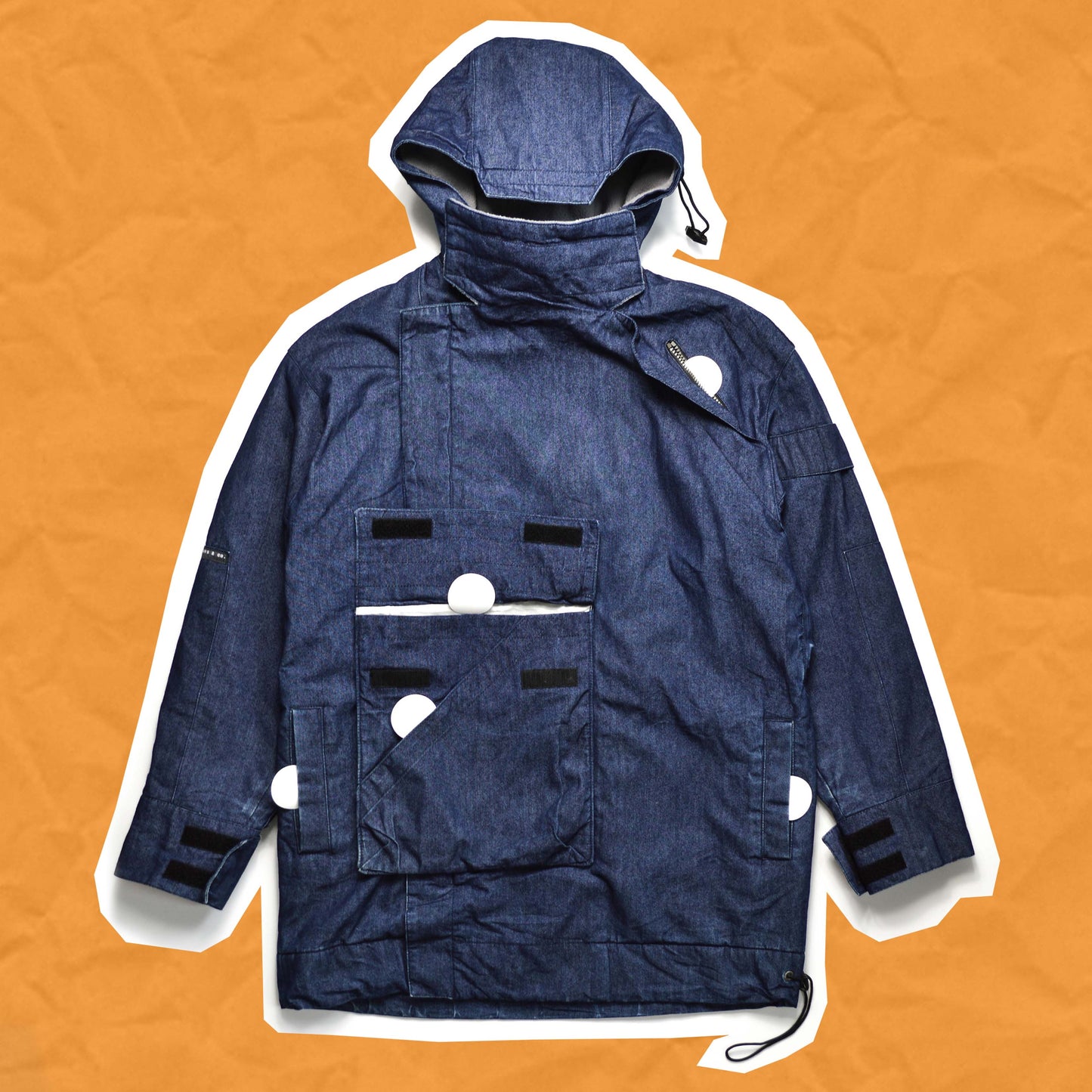 Levi's All Duty Asymmetrical Long Denim Cargo Ninja Parka Jacket (~M~)