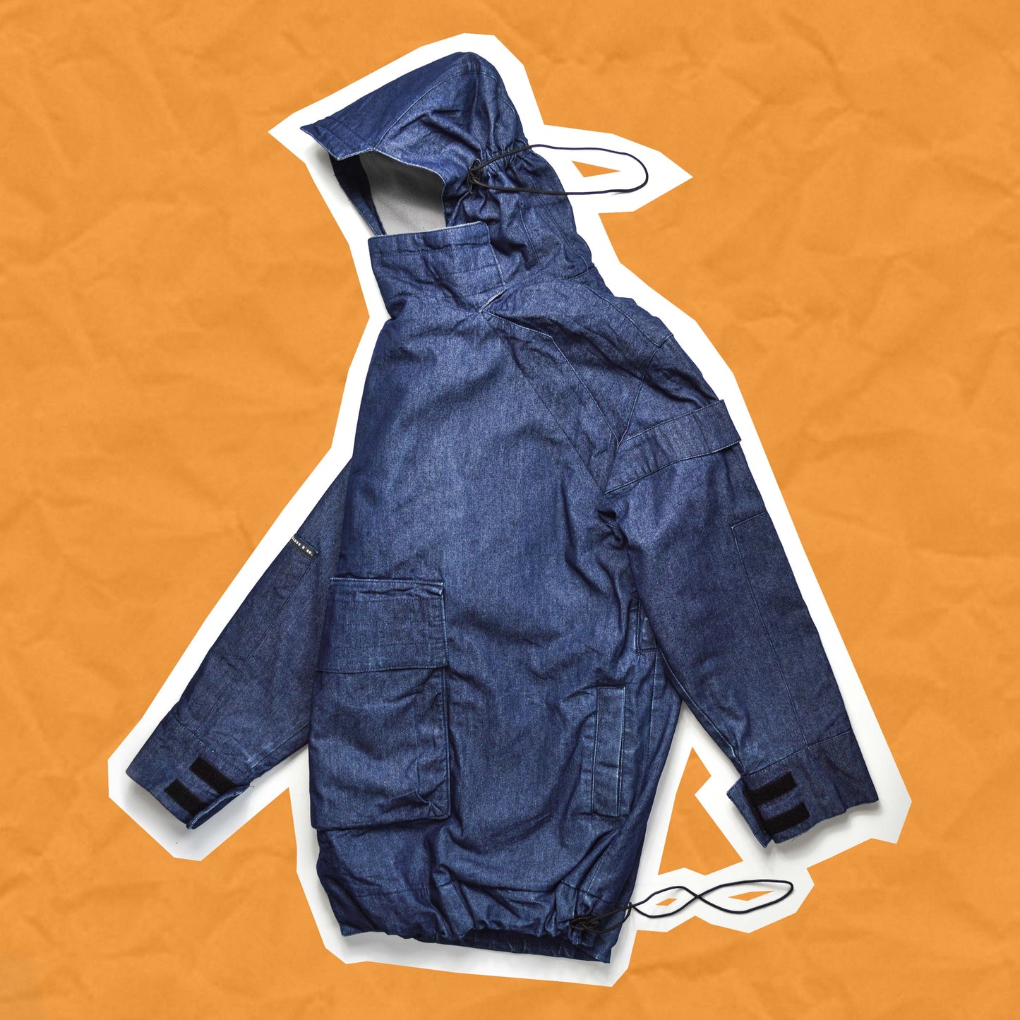 Levi's All Duty Asymmetrical Long Denim Cargo Ninja Parka Jacket (~M~)