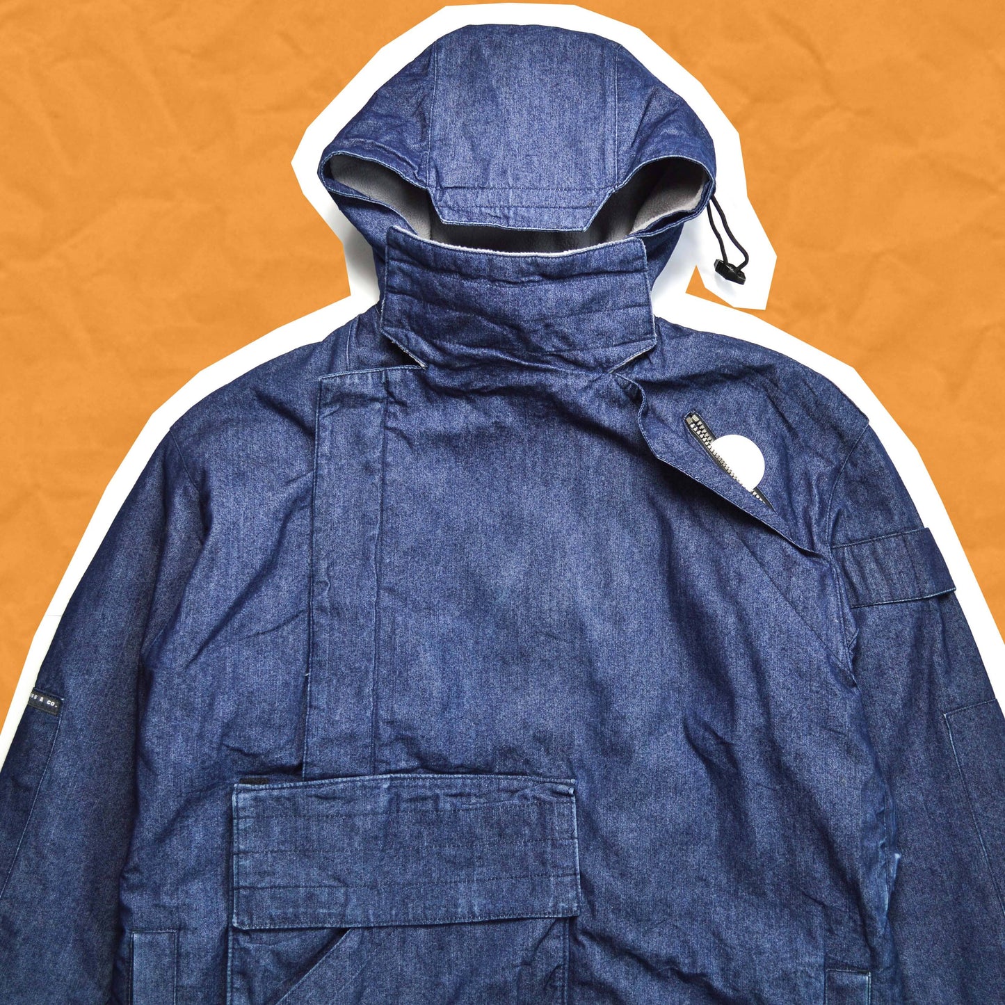 Levi's All Duty Asymmetrical Long Denim Cargo Ninja Parka Jacket (~M~)