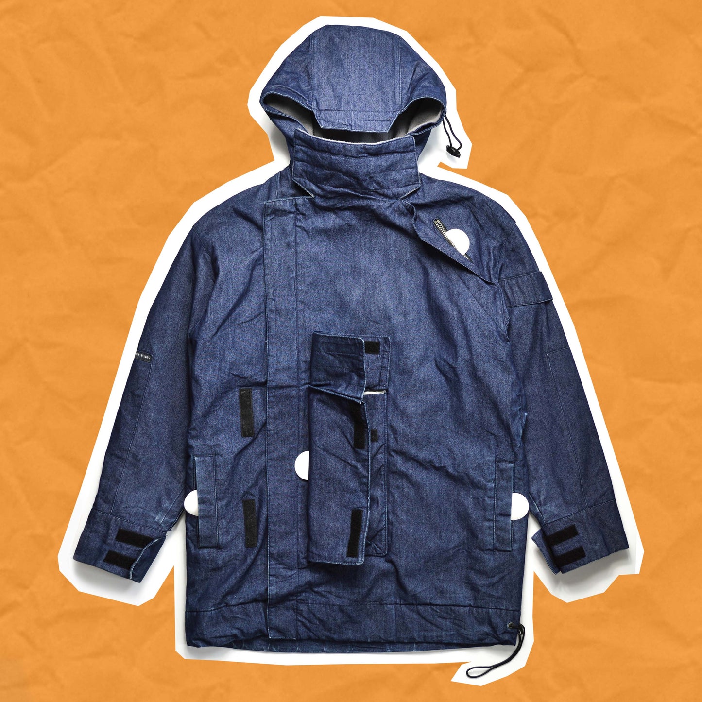 Levi's All Duty Asymmetrical Long Denim Cargo Ninja Parka Jacket (~M~)