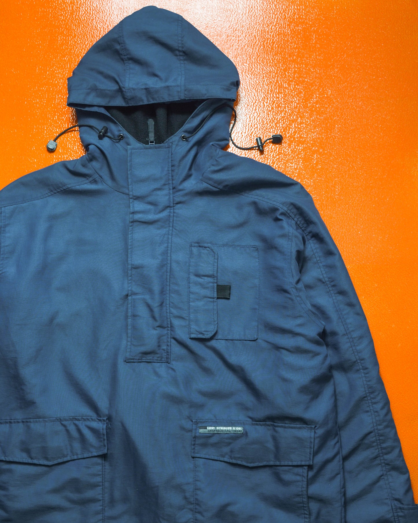 Levi's All Duty Steel Navy Asymmetrical Woven Anorak / Quarterzip Pullover Jacket (L)