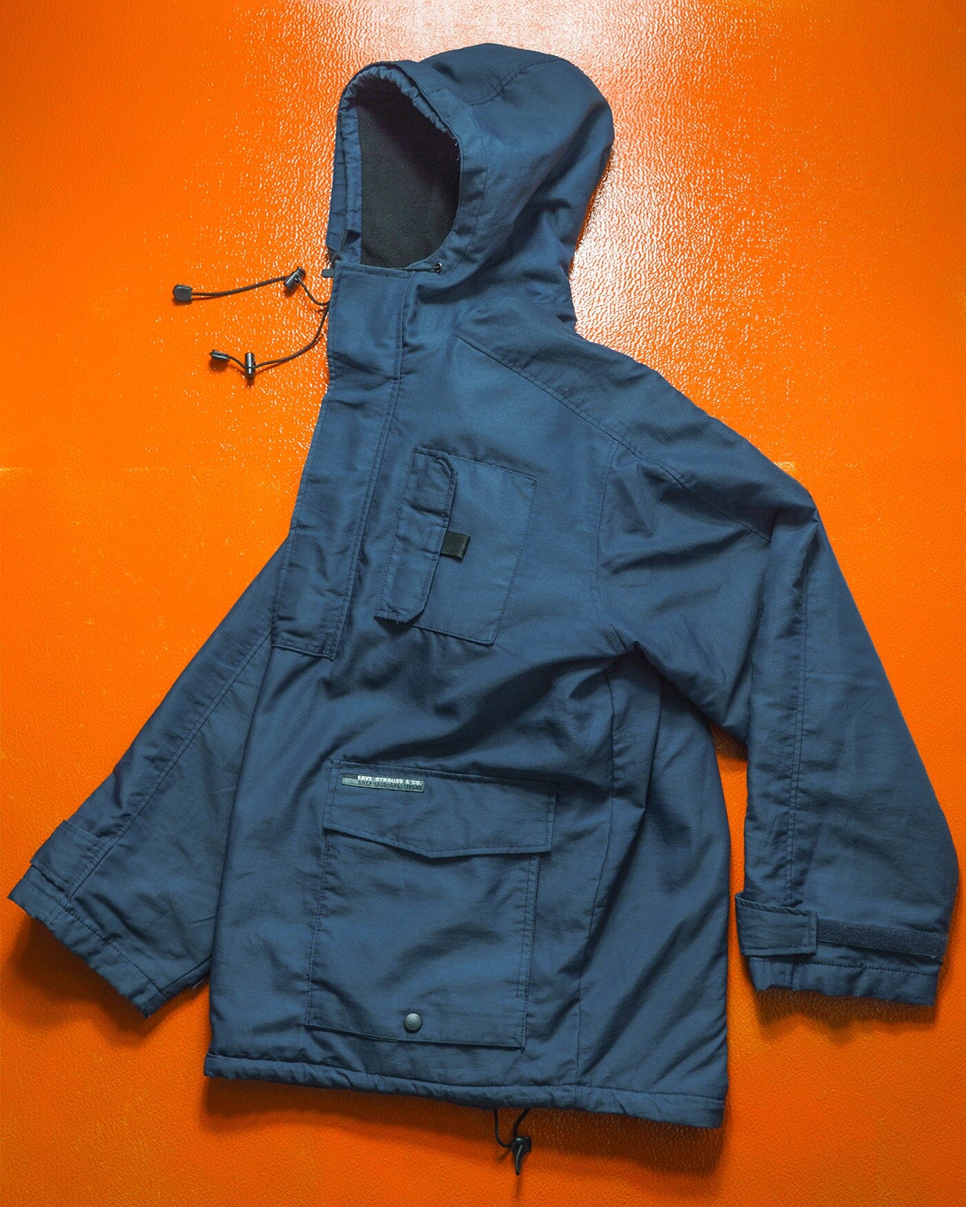 Levi's All Duty Steel Navy Asymmetrical Woven Anorak / Quarterzip Pullover Jacket (L)