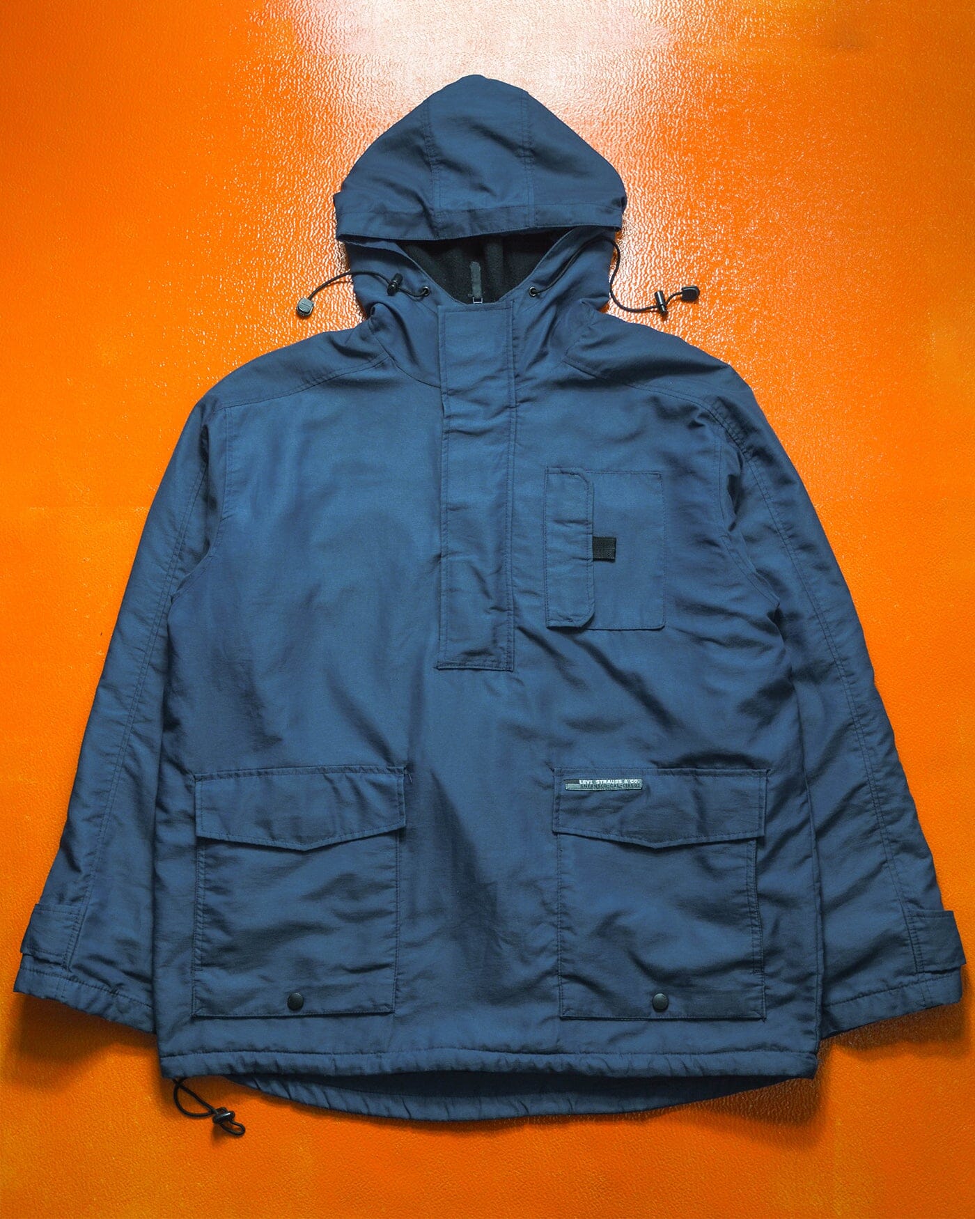 Levi's All Duty Steel Navy Asymmetrical Woven Anorak / Quarterzip Pullover Jacket (L)