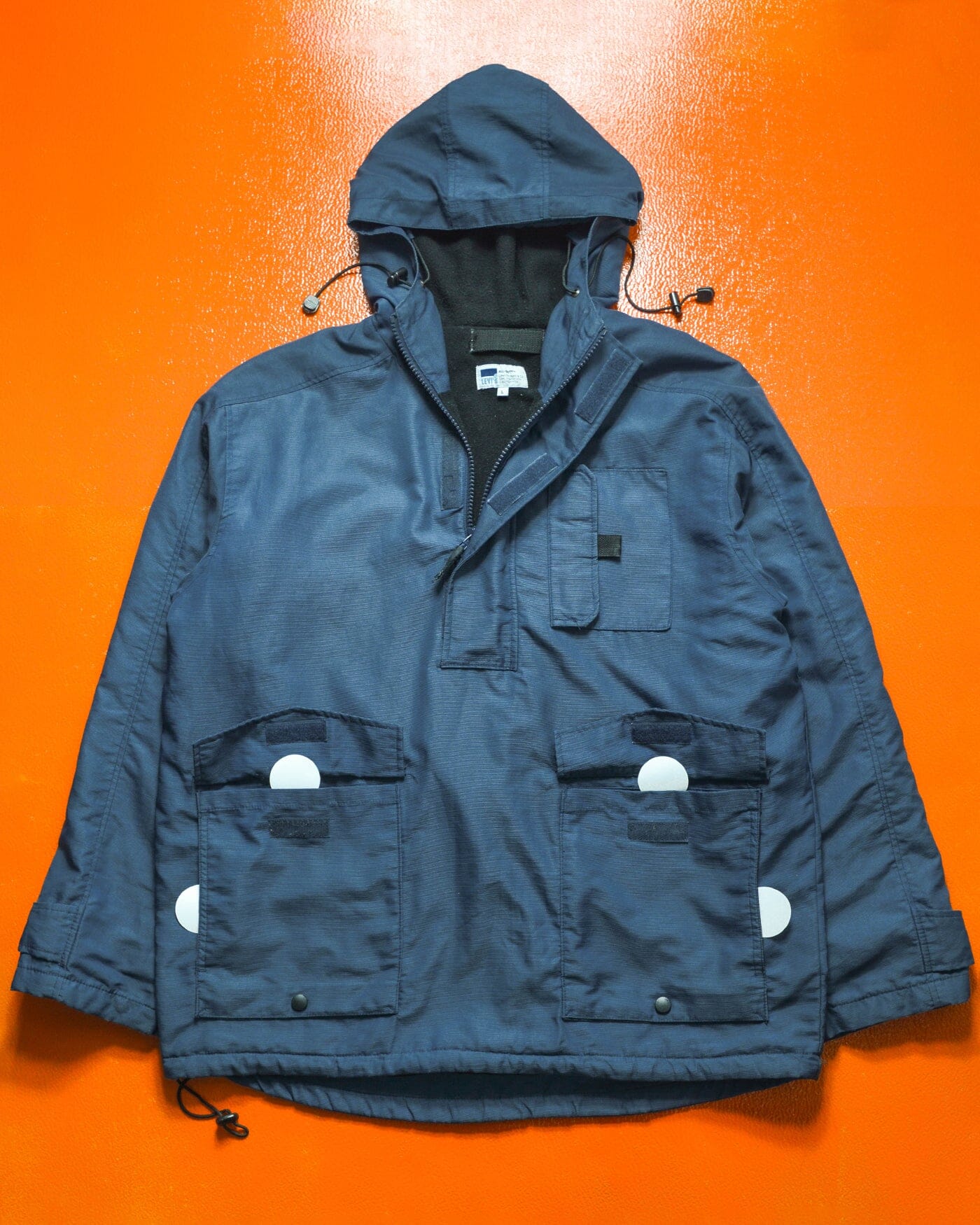 Levi's All Duty Steel Navy Asymmetrical Woven Anorak / Quarterzip Pullover Jacket (L)