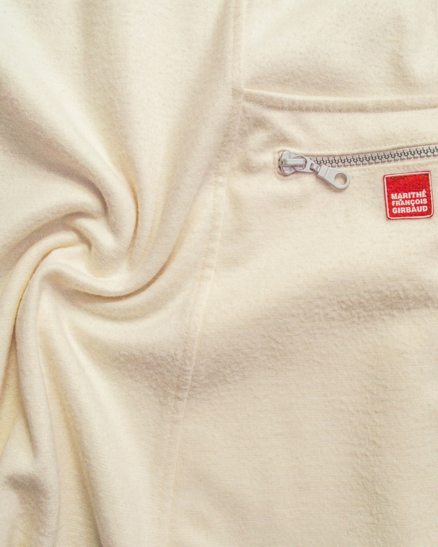 Marithe Francois Girbaud Cream Textured Cargo Dress (~M~)