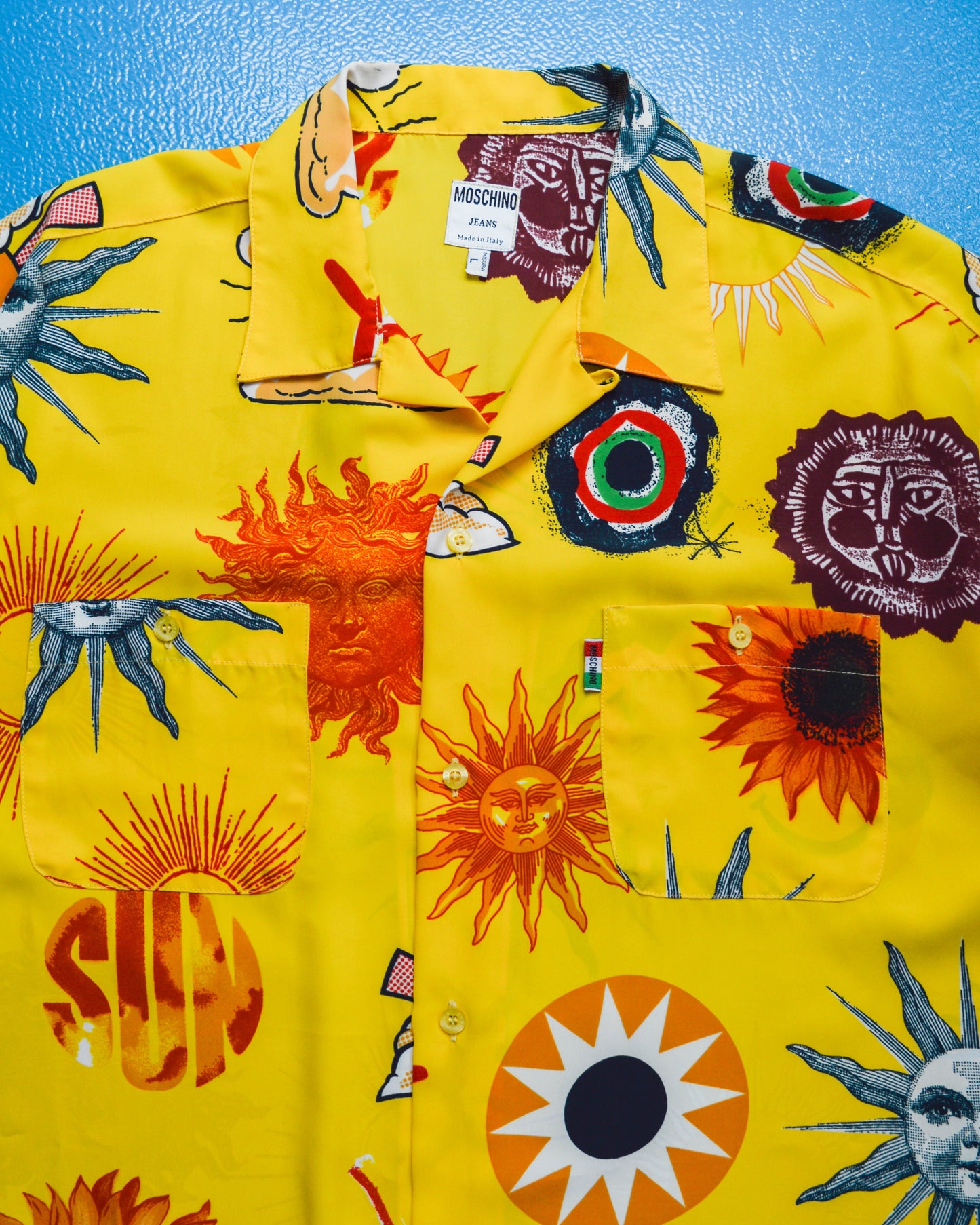 moschino 1993 Yellow Sun Print Shirt (~XL~)