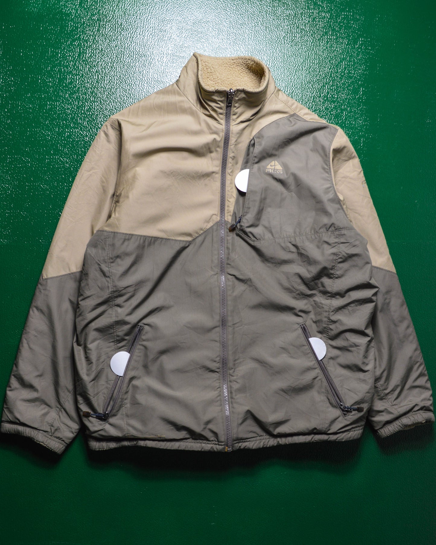 Nike ACG Deep Pile Fleece Reversible Beige / Brown Jacket (M, XL, XXL)