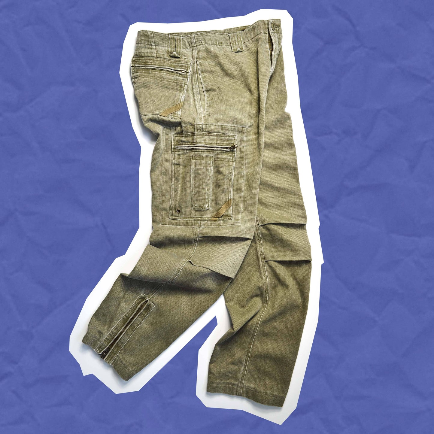 Oakley Green / Grey Baggy Denim Cargo Pants (33)