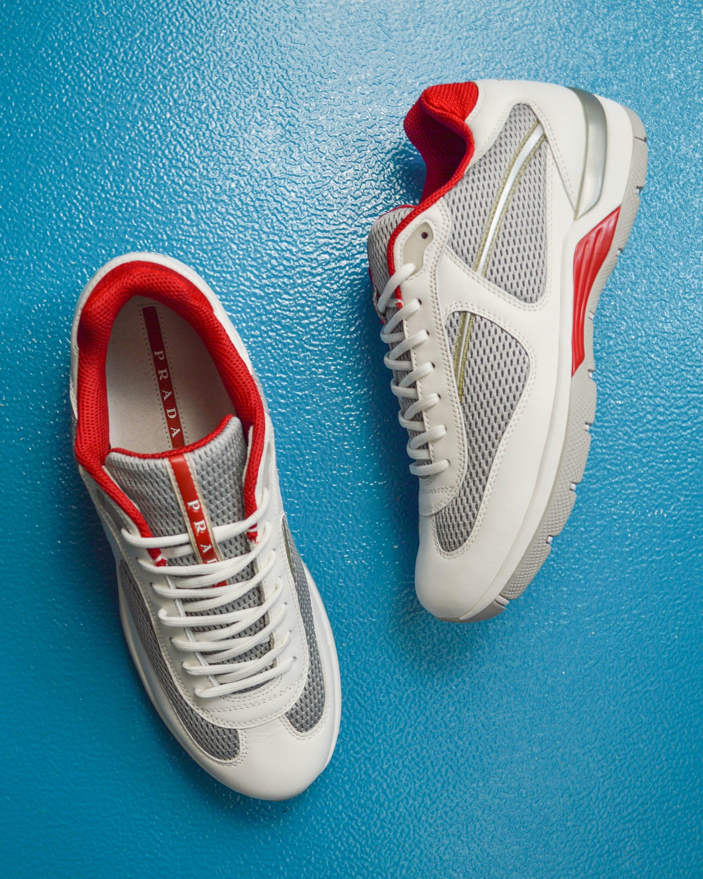 prada Sport Vintage Mesh Panelled "Shiny" Sneakers / Shoes (UK8.5)