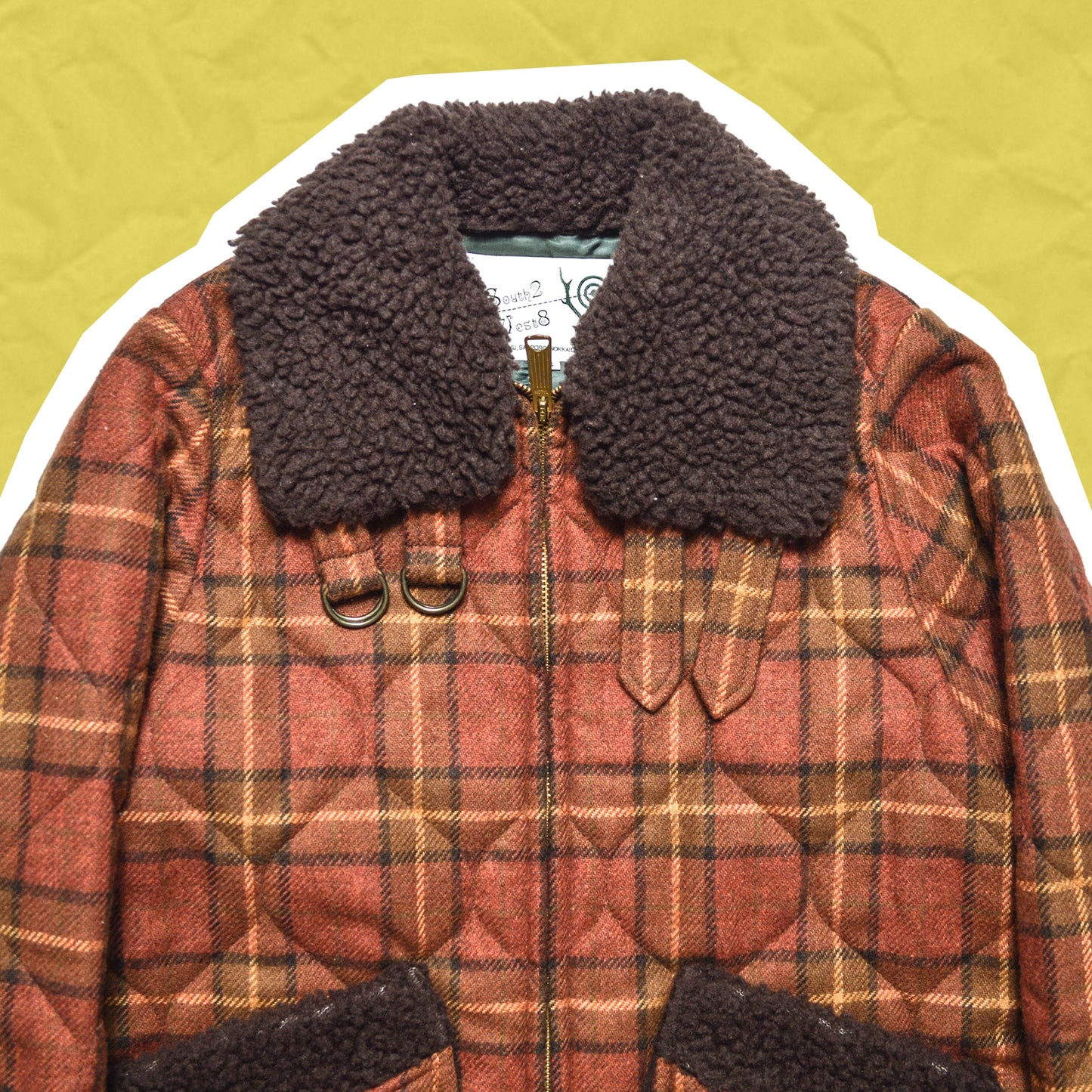 South2 West8 Boa Plaid Quilted Jacket (~S~)