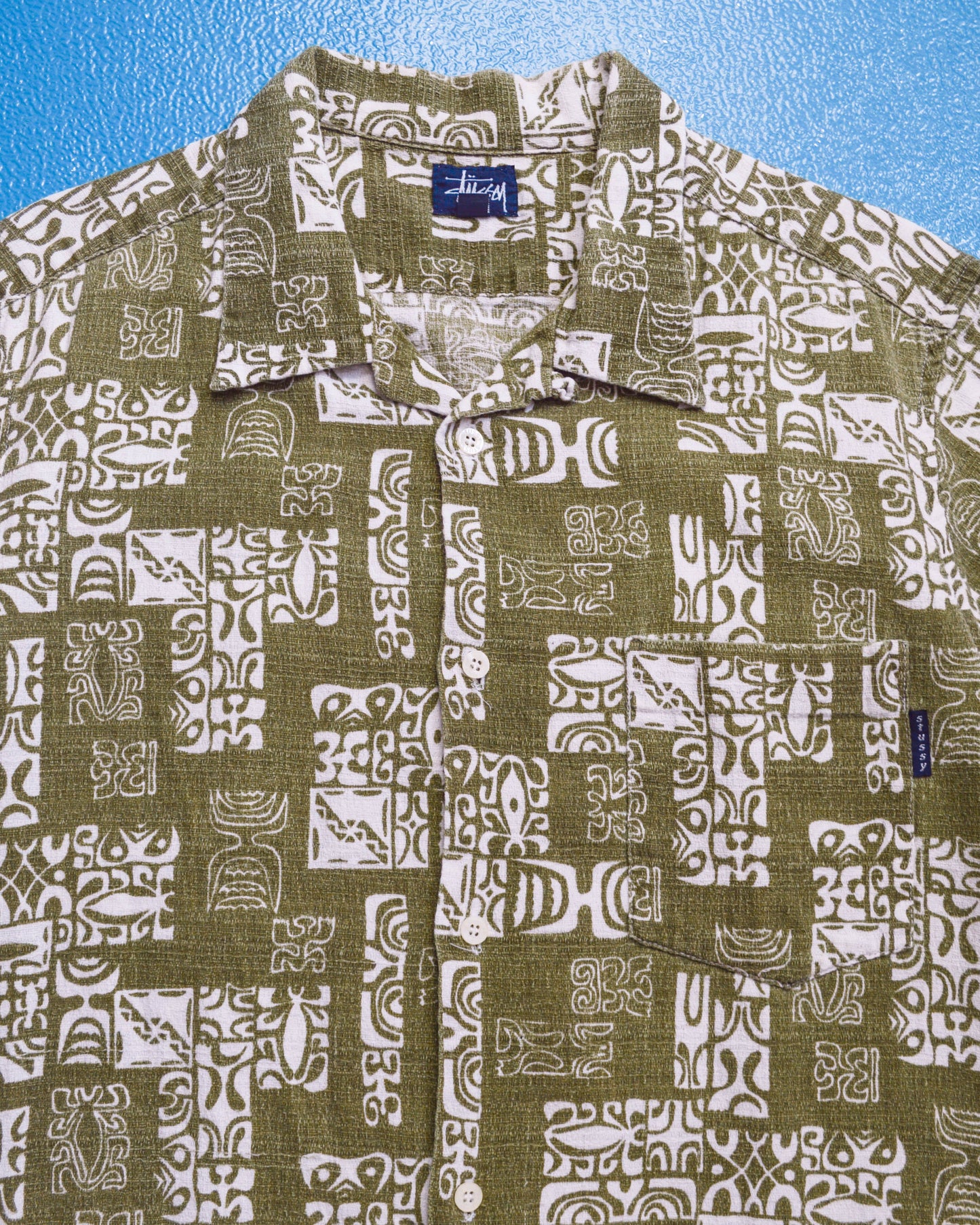 Stussy 90s Tribal Pattern Shirt (L~XL)