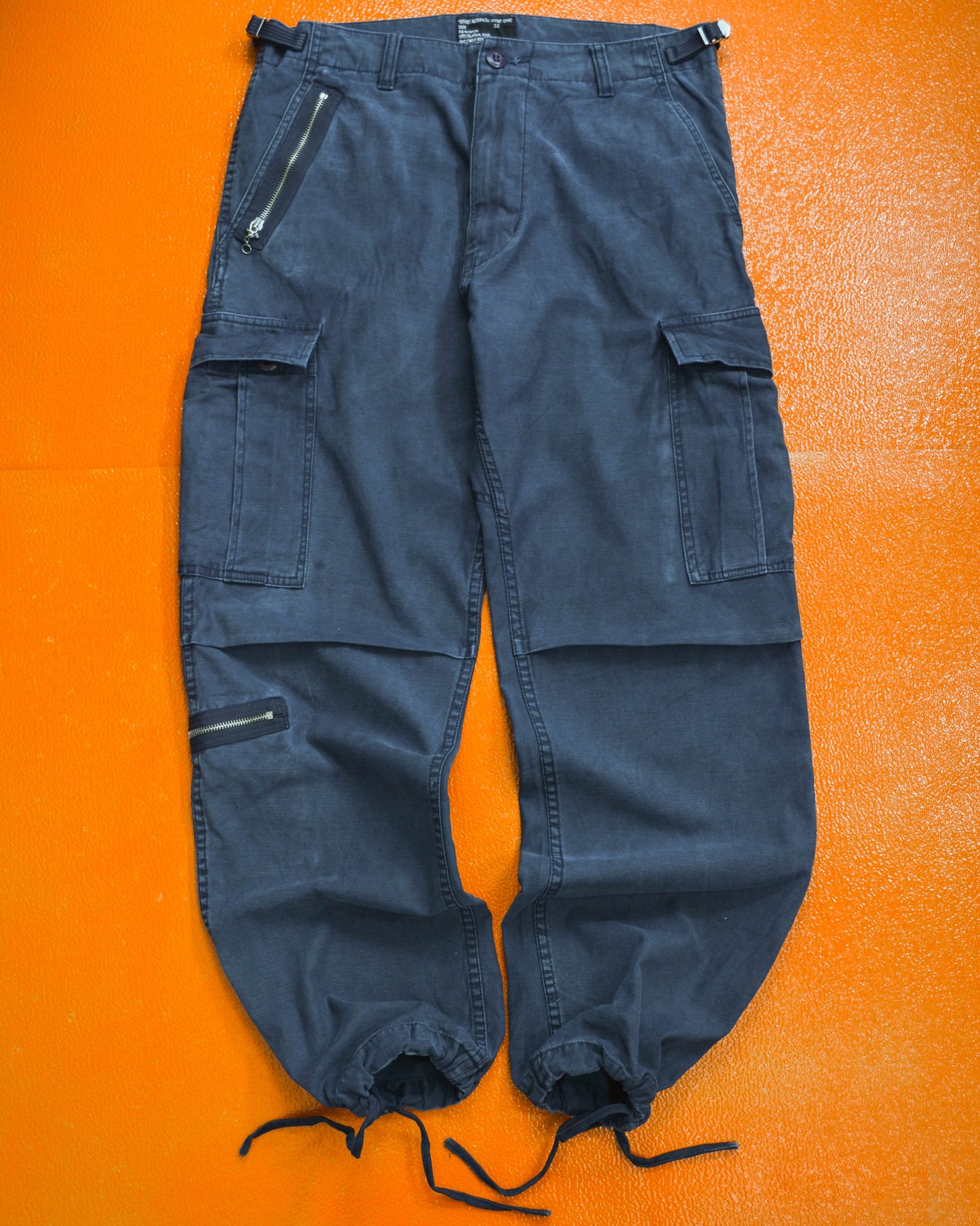 Stussy Authentic Outer Gear Washed Navy Asymmetrical Cargo Pants (~32~)