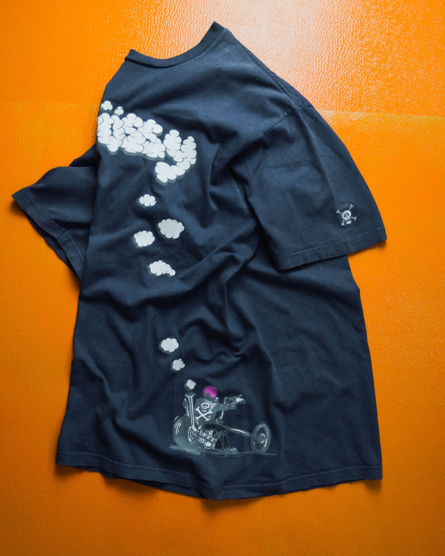 Stussy Biker Fumes / Smoke Graphic T-shirt (L)