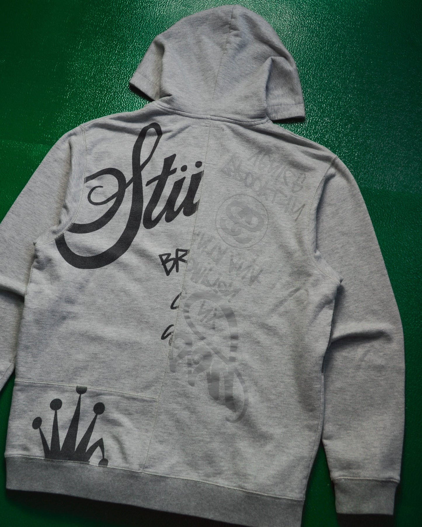 Stussy Collage Split Logo Asymmetrical Zip Up Hoody (L)