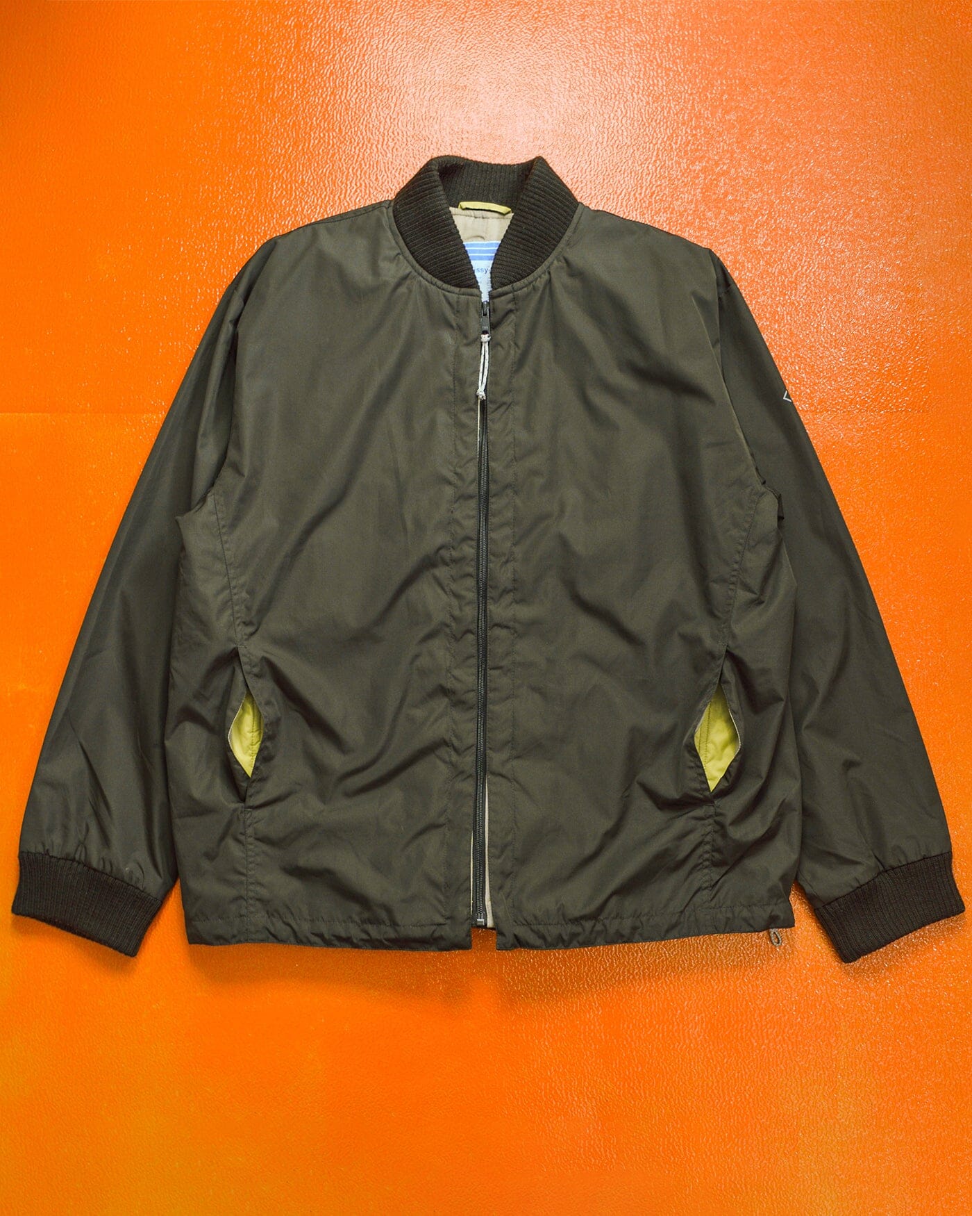 Stussy F.I.T Olive Brown / Lime Green X-Ray Hidden Tactical Vest Bomber Jacket (XL)