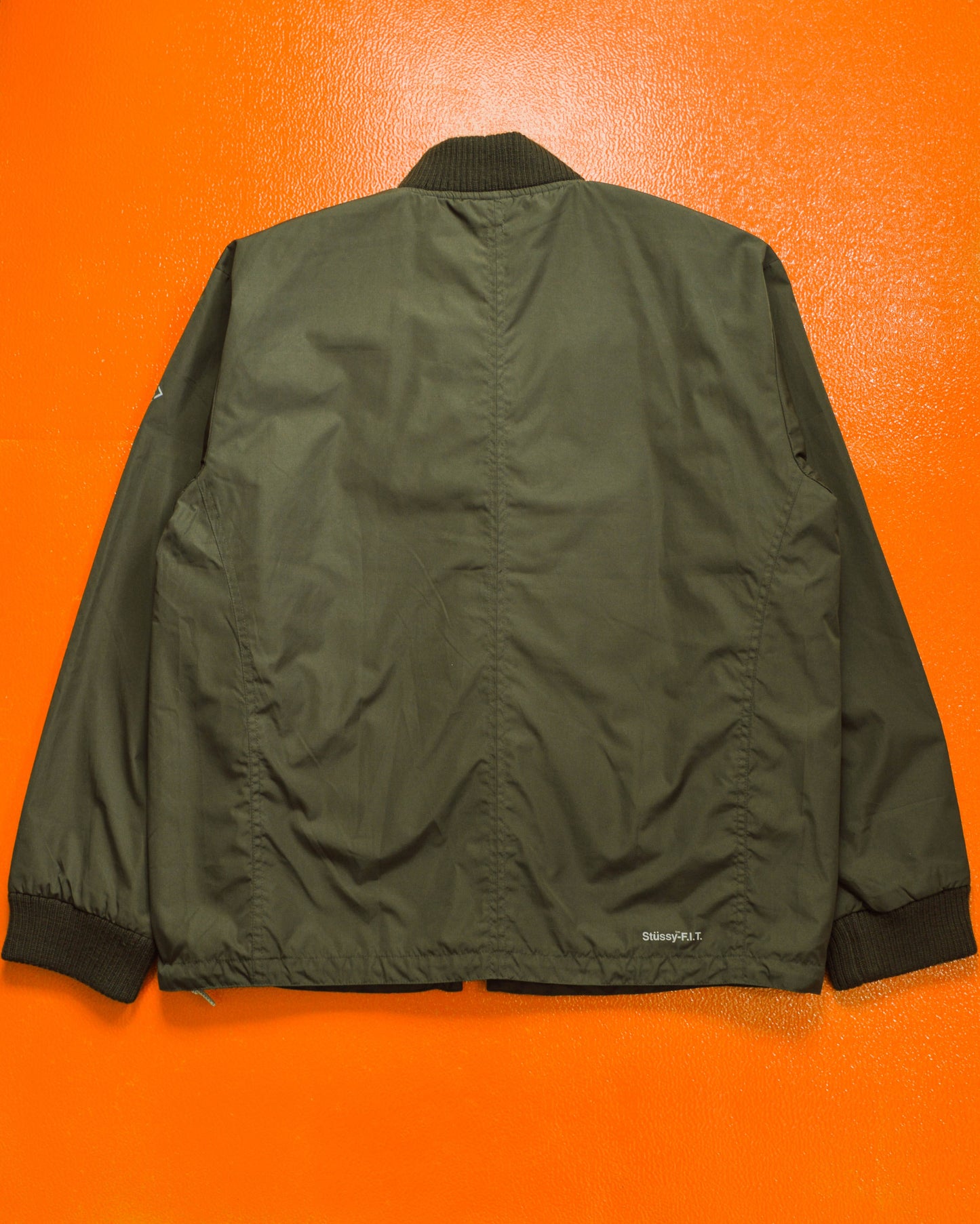 Stussy F.I.T Olive Brown / Lime Green X-Ray Hidden Tactical Vest Bomber Jacket (XL)